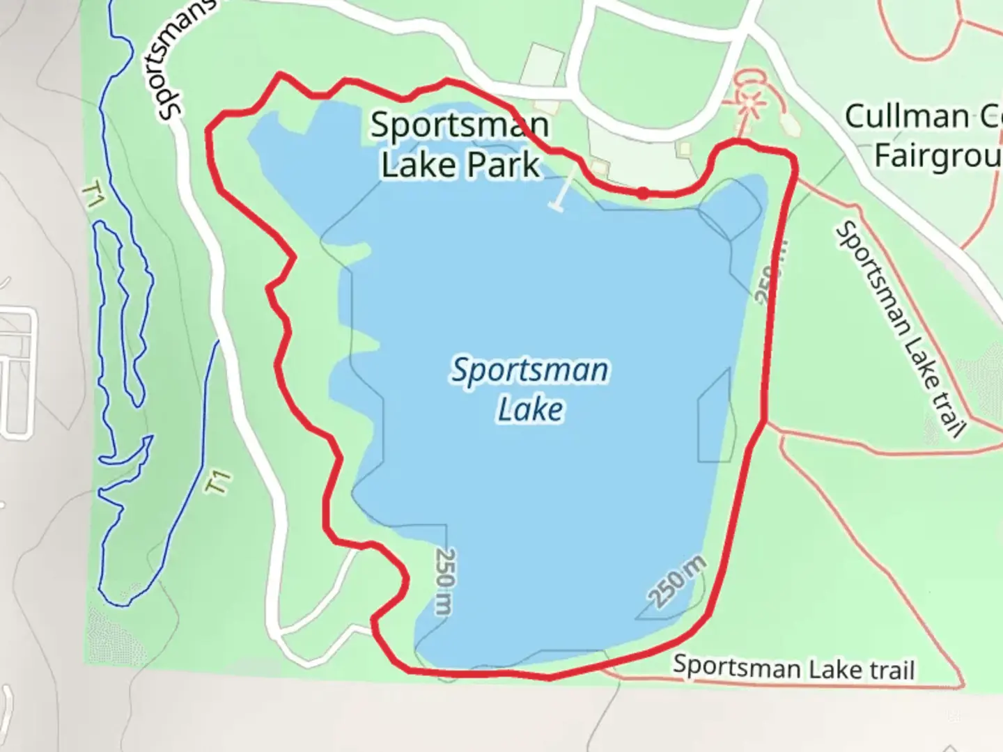 An image depicting the trail Sportsman Lake Loop and its surrounding area.