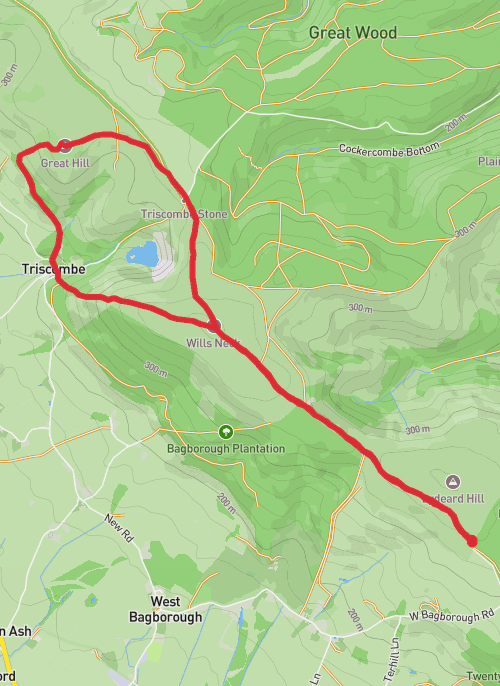 Lydeard Hill to Triscombe loop  mobile static map