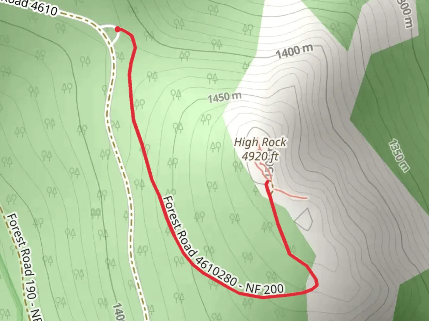 An image depicting the trail High Rock and its surrounding area.