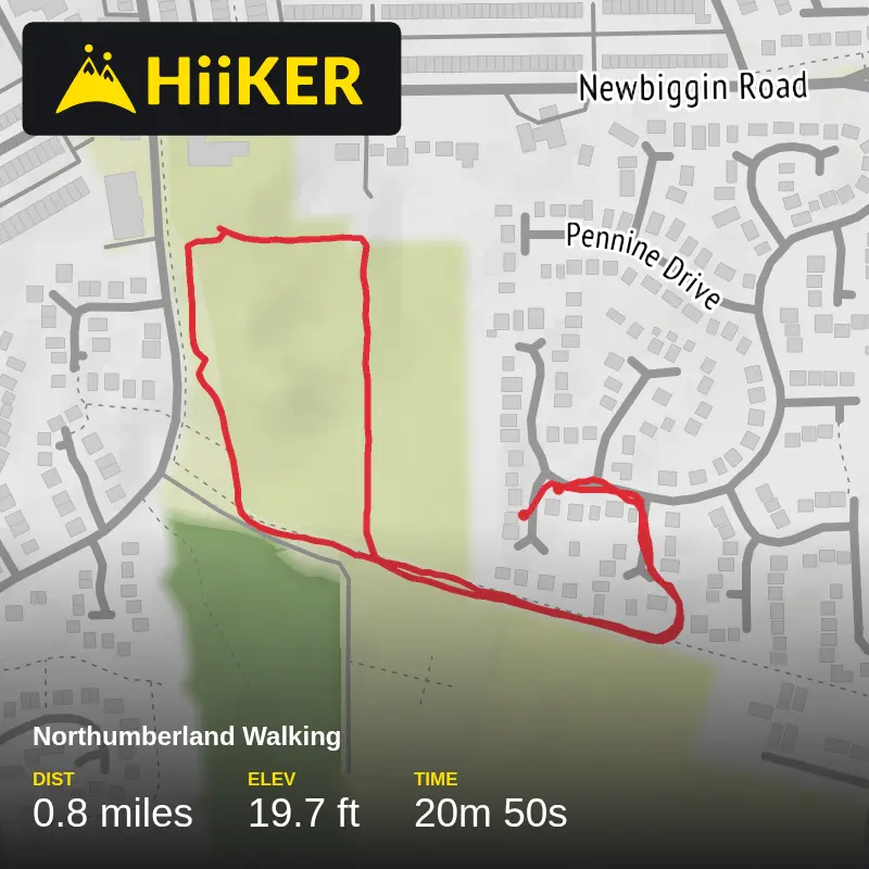 A map preview of the recording Dog walk.