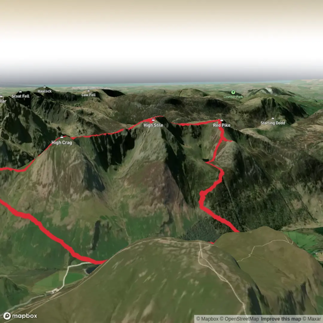 An image depicting the trail Red Pike, High Style, High Crag & Seat From Buttermere and its surrounding area.