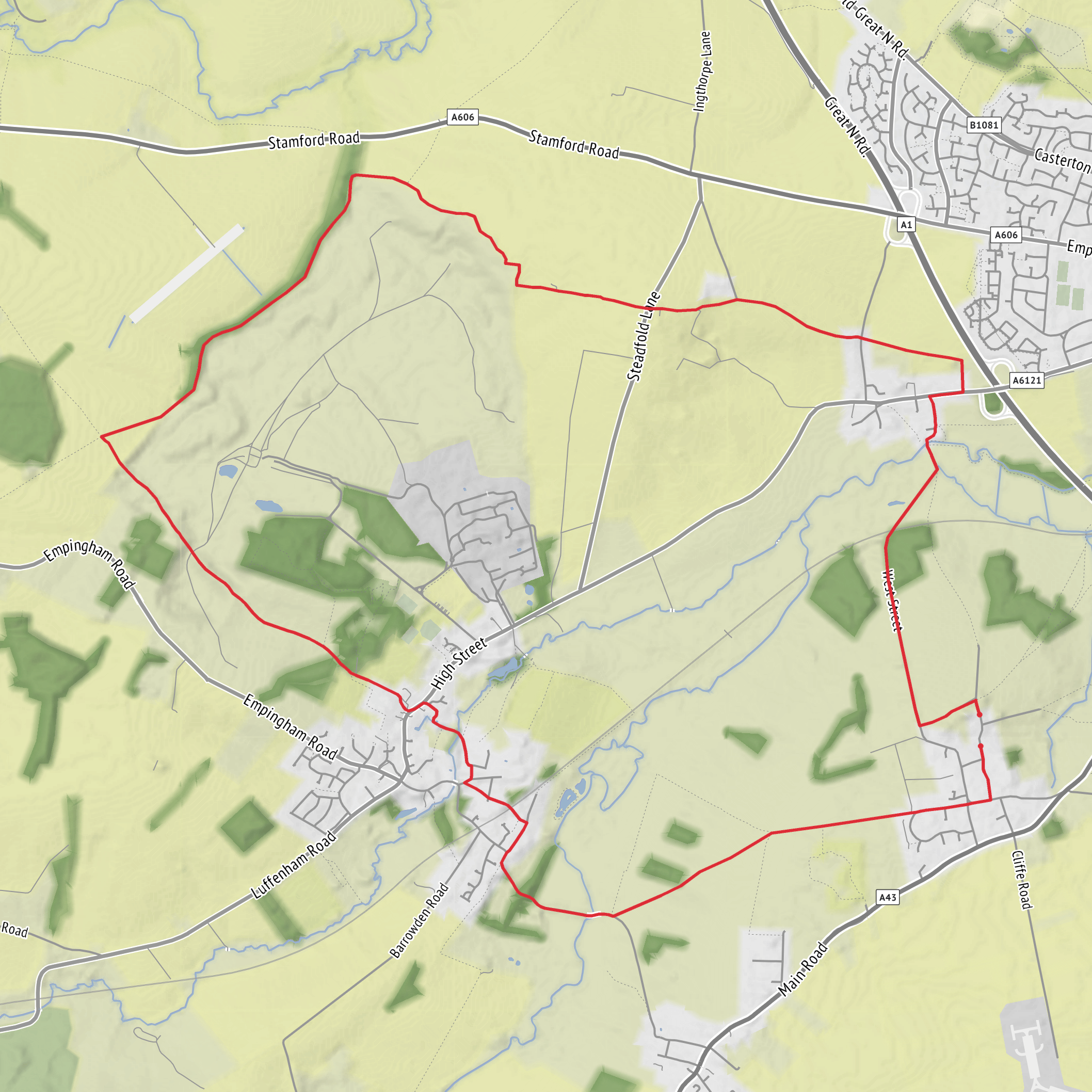 Hike from Easton on the Hill mobile static map