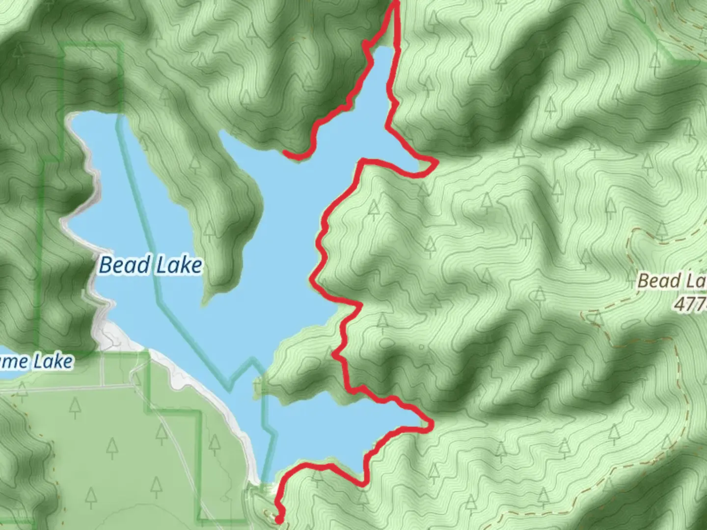 An image depicting the trail Bead Lake Trail - East and its surrounding area.