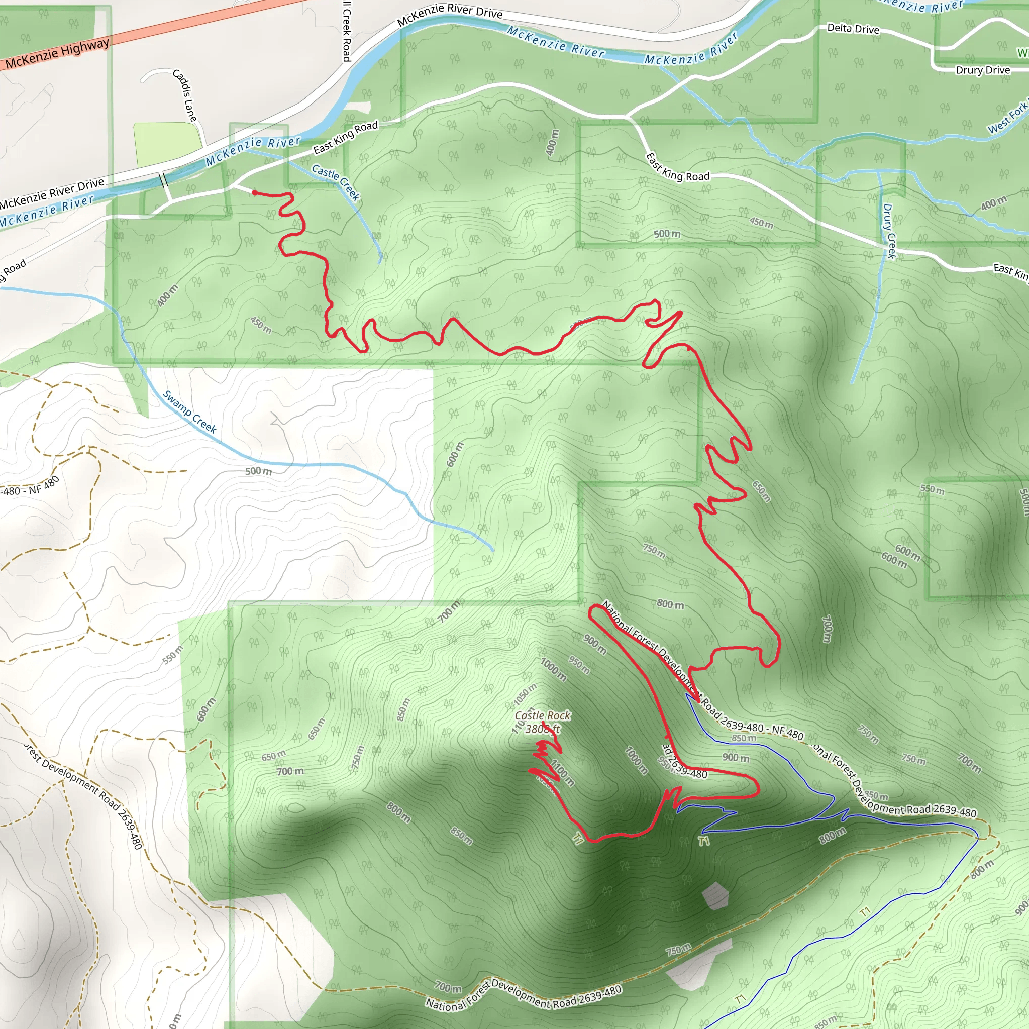 King-Castle Trail from East King Road mobile static map
