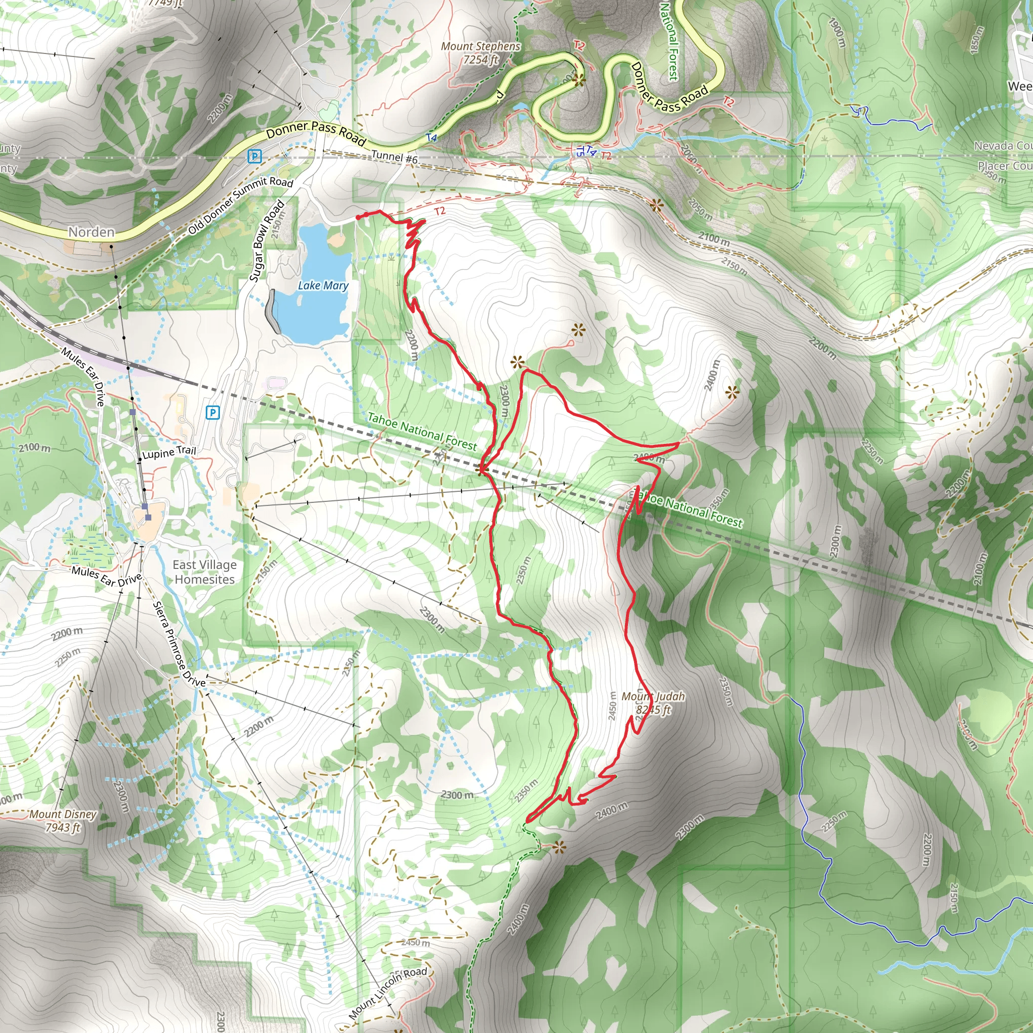 Mount Judah Loop Trail mobile static map