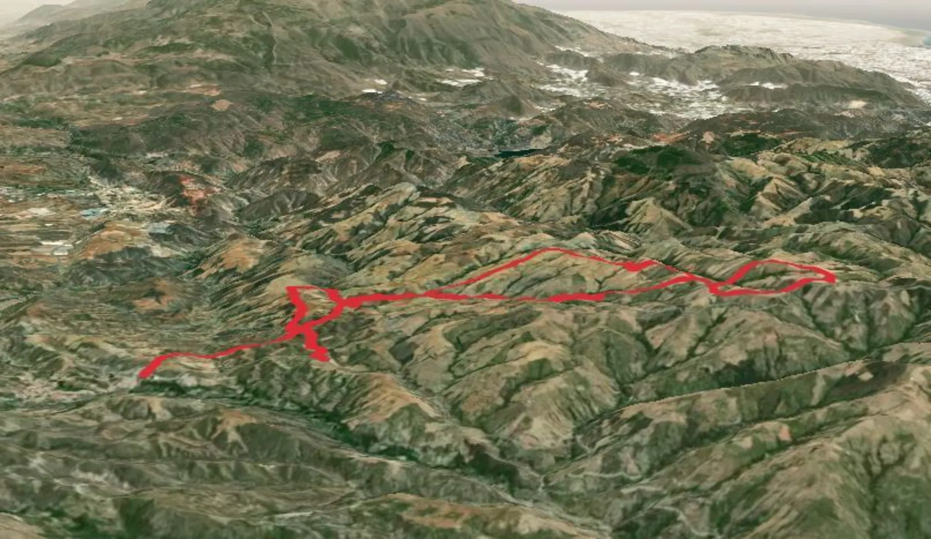 An image depicting the trail The Contraviesa and its surrounding area.