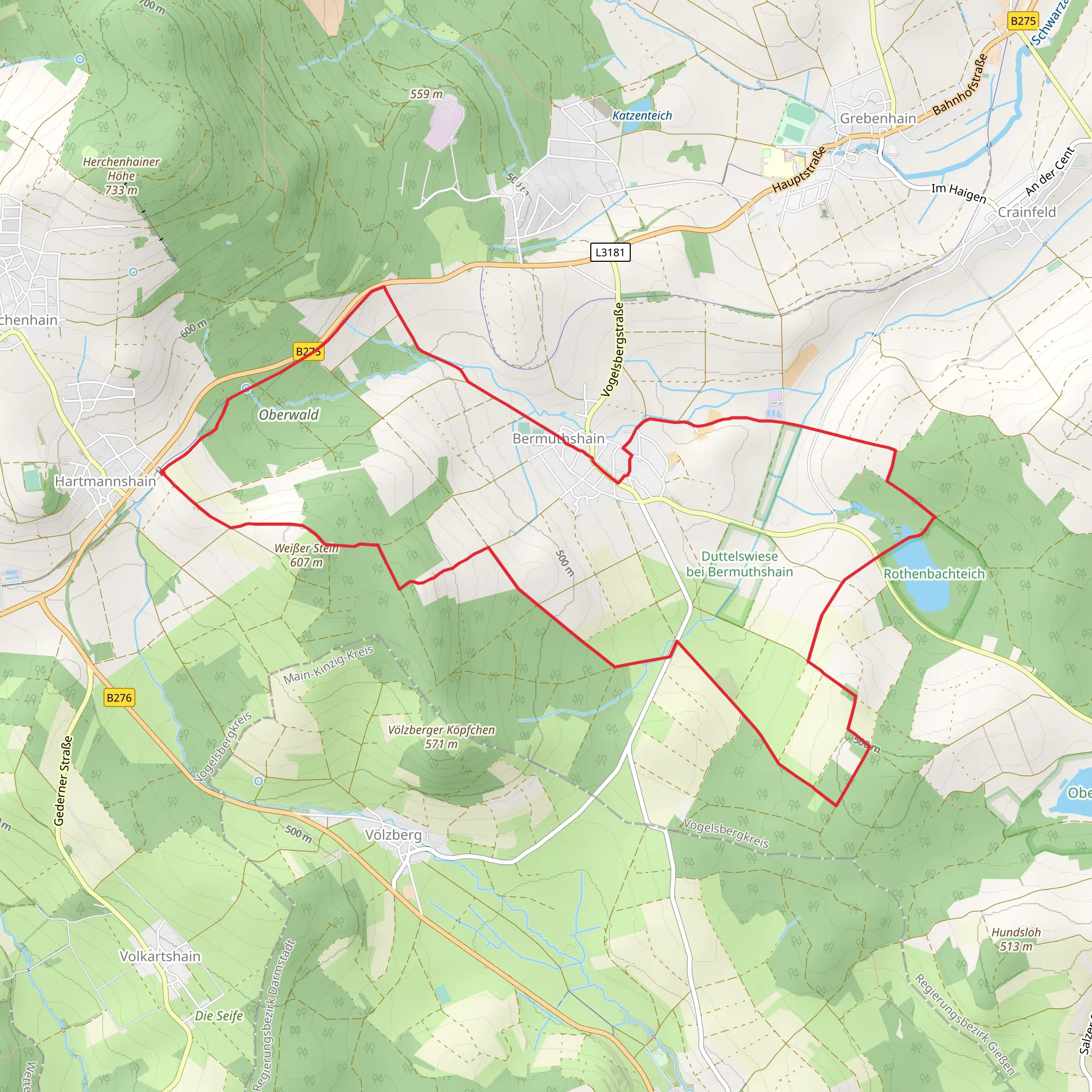 Rothenbachteich via Weisser Stein Rundwanderweg mobile static map
