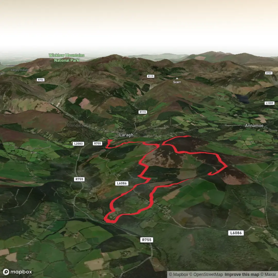An image depicting the trail Reccie Rev 3 for August 2026 L3+ Clockwise and its surrounding area.