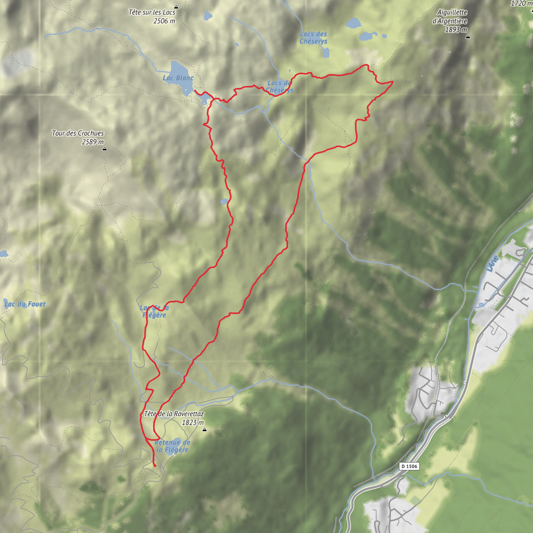 Hike from Chamonix-Mont-Blanc mobile static map