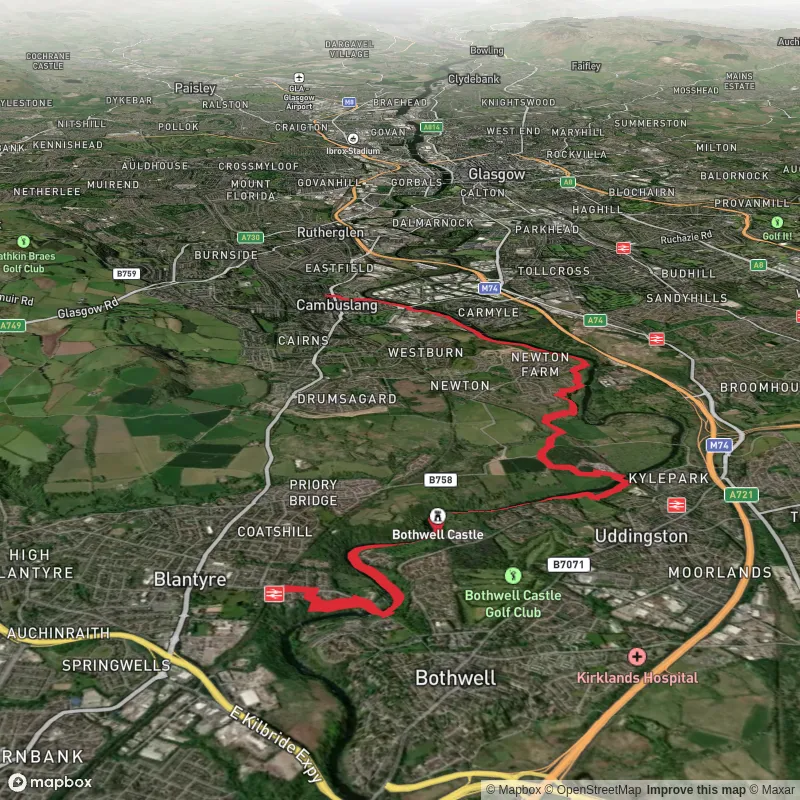 Hike from Blantyre to cambuslang via Clyde Walkway