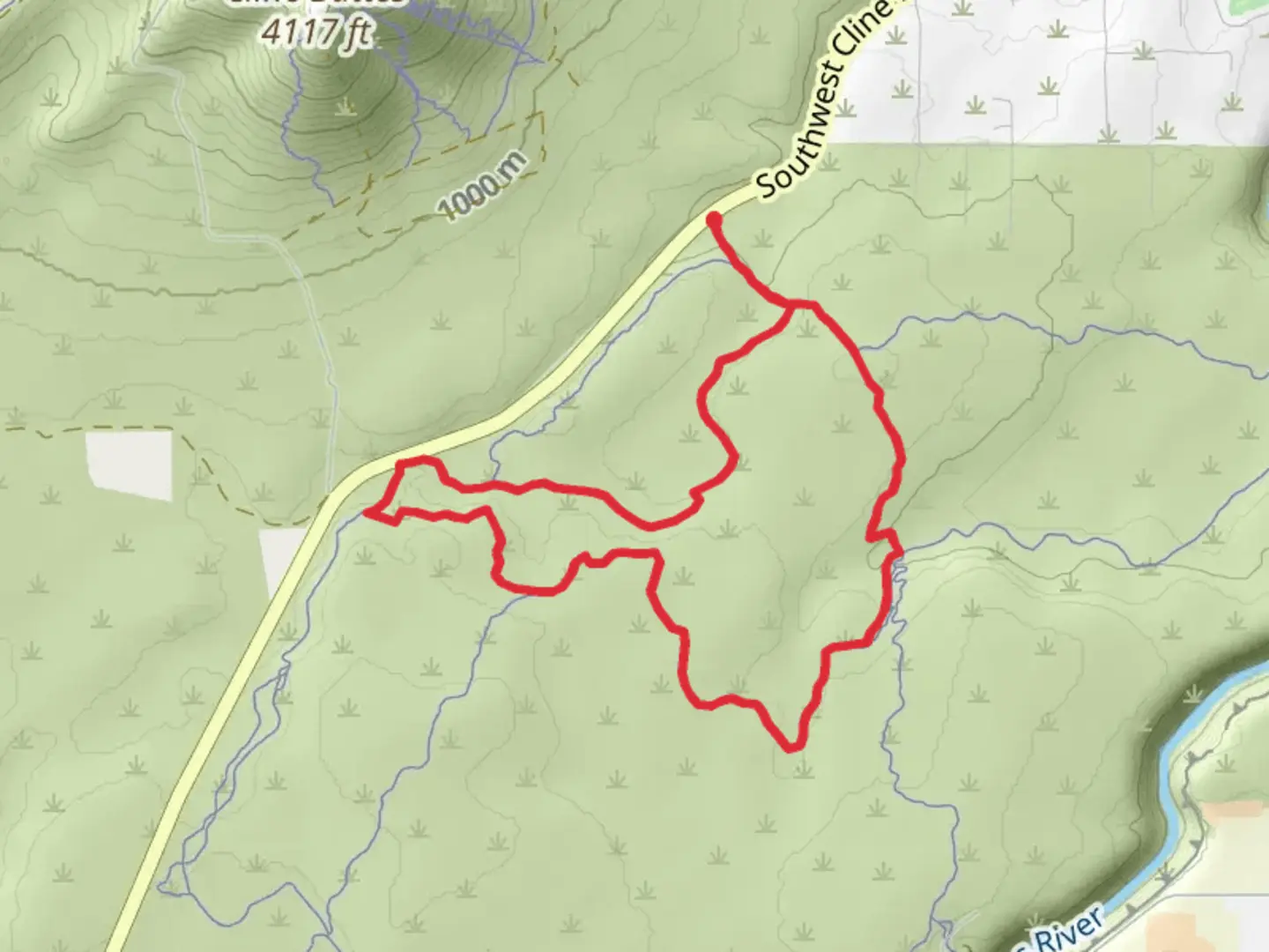 An image depicting the trail Pumice Foot Loop Trail and its surrounding area.