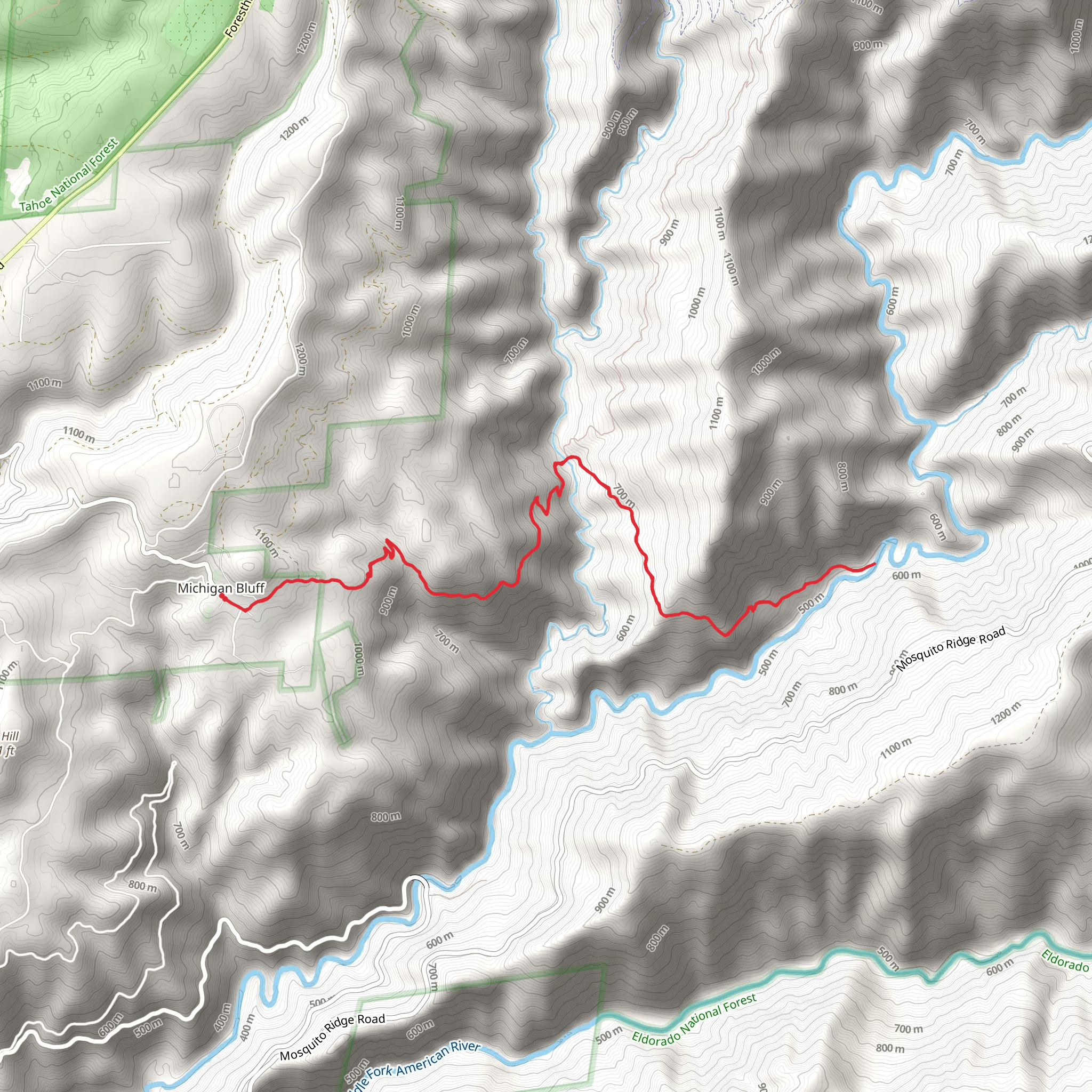 Bake Oven via Western States 100 Endurance Run Trail mobile static map