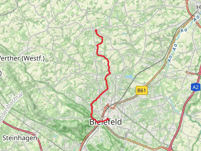 Jollenbeck to Rathaus via Leineweberweg
