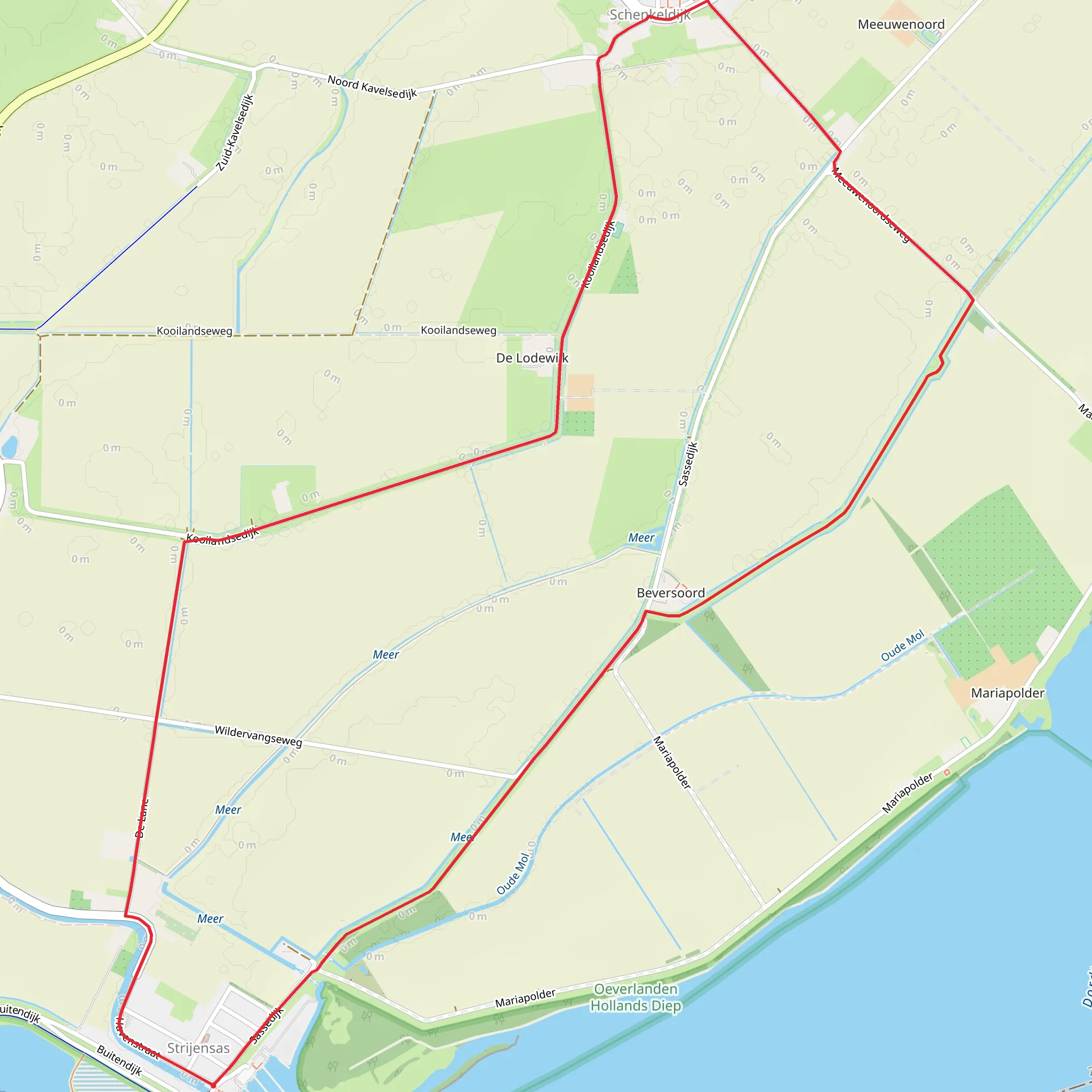 Strijensas Route mobile static map