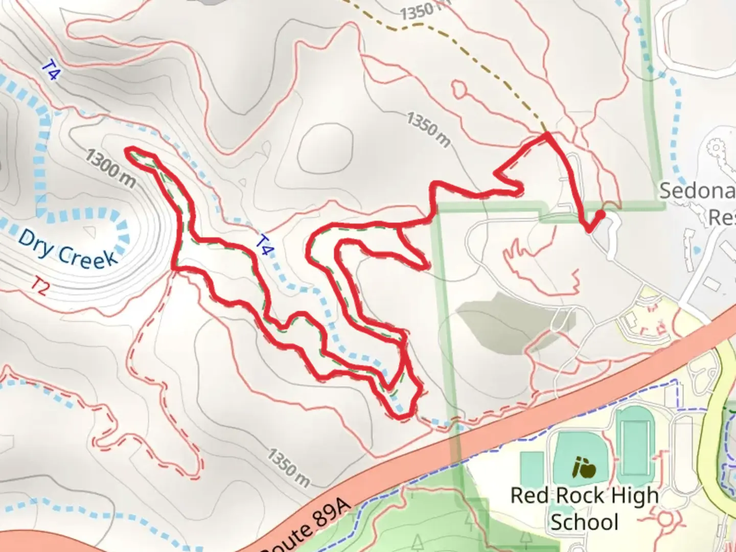 An image depicting the trail Ledge-n-Airy and Outer Limits Loop and its surrounding area.