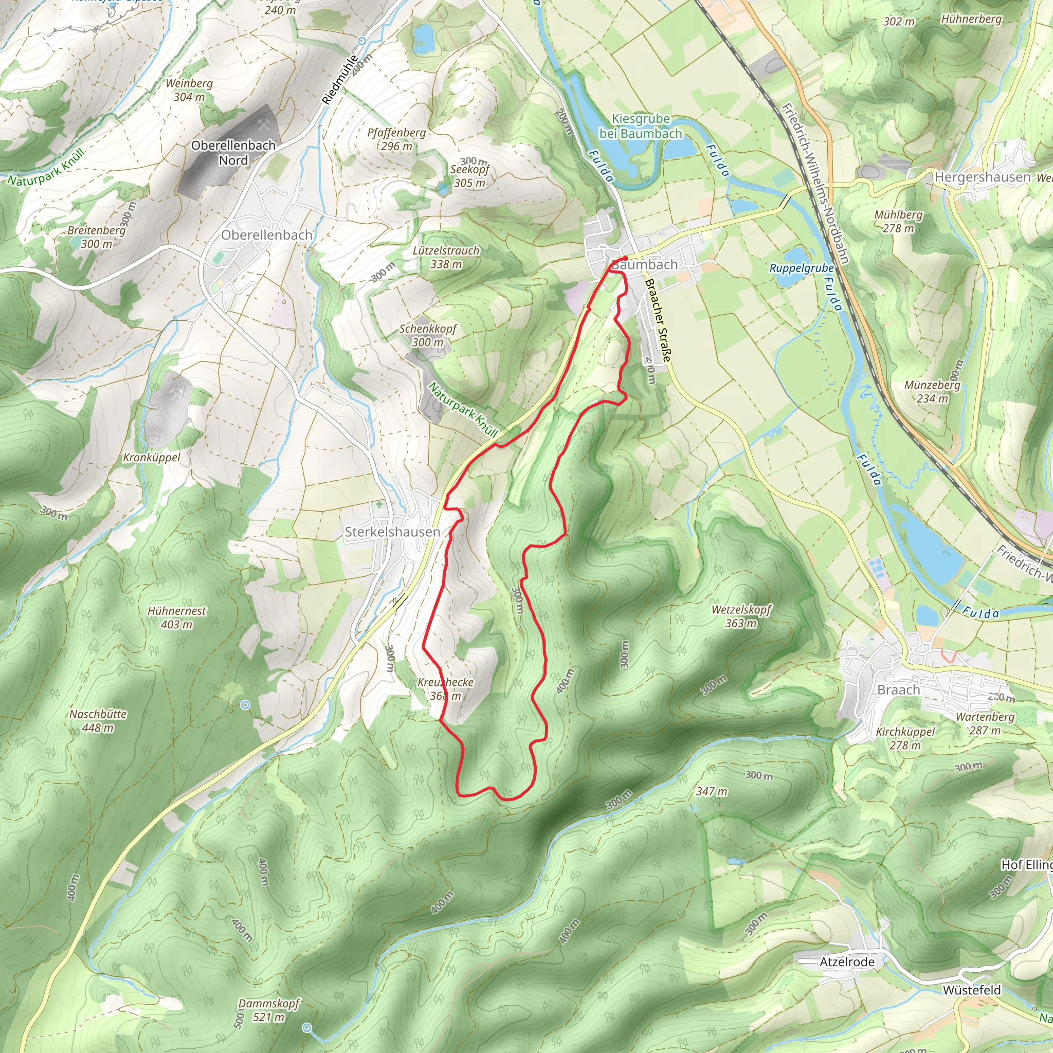 Baumbach Rundweg and Braach Rundweg mobile static map