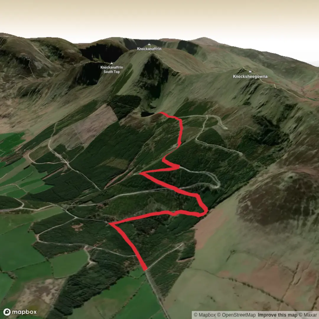 An image depicting the trail Lough Mohra Loop - Dec 14 and its surrounding area.