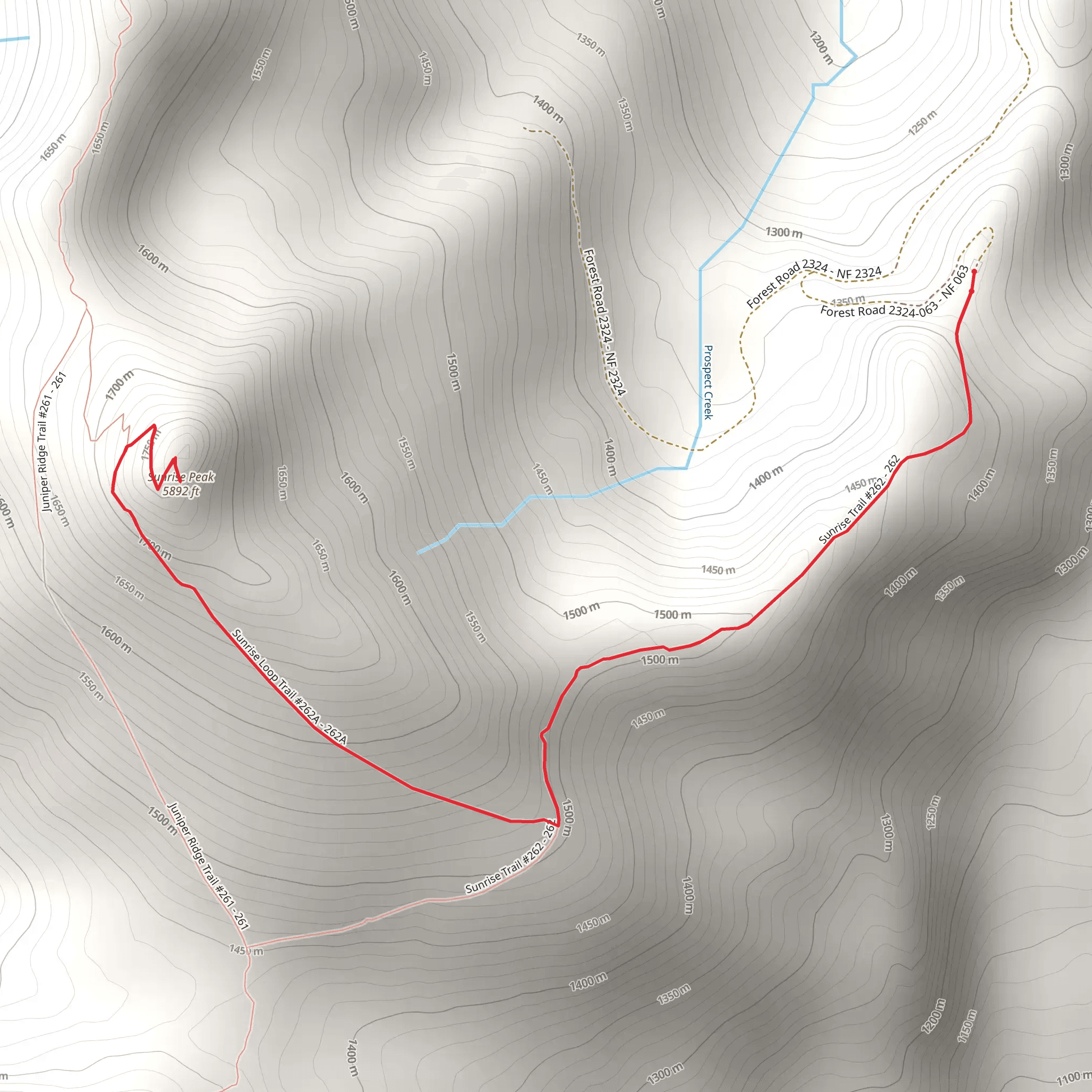 Sunrise Peak mobile static map