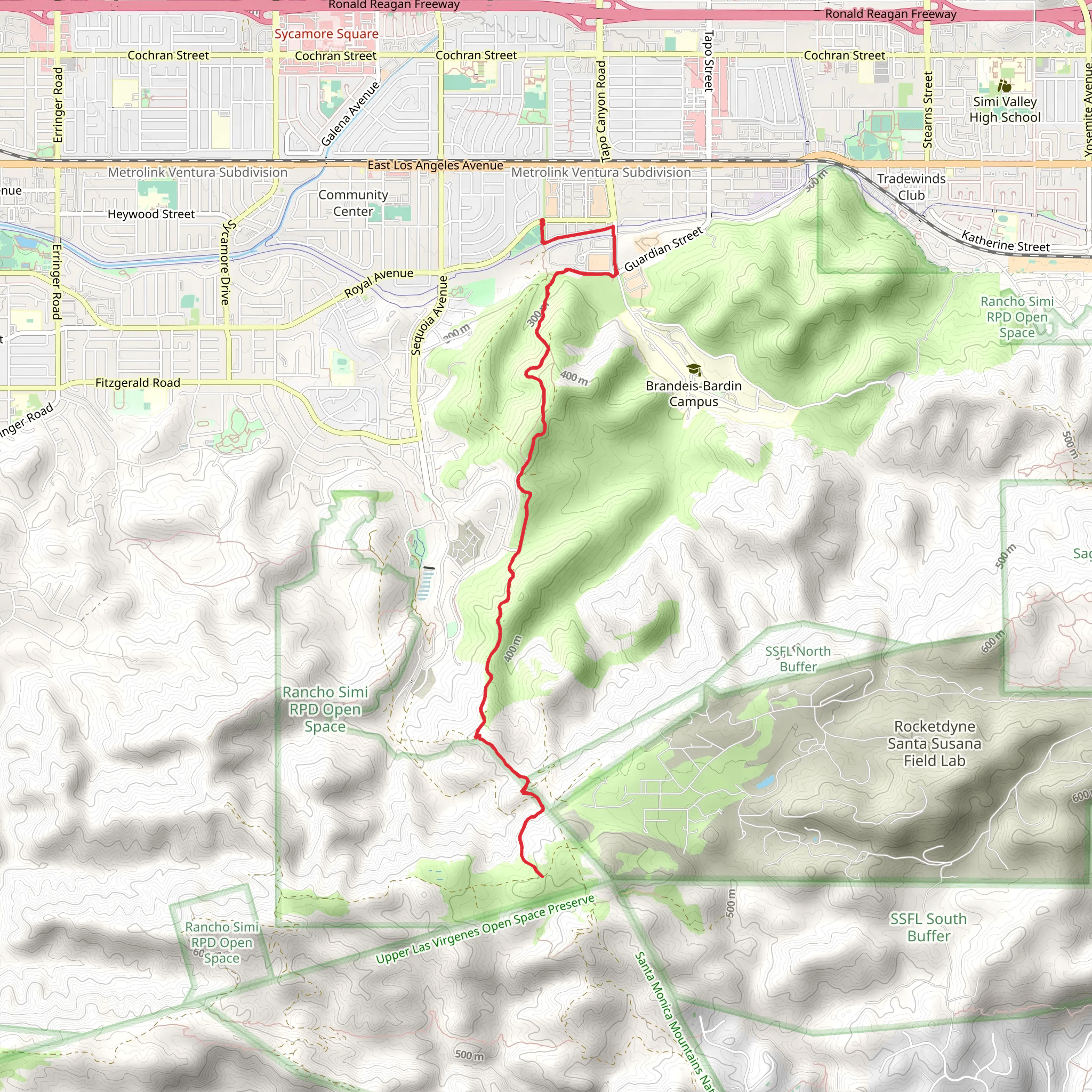 Rim of the Valley Trail mobile static map