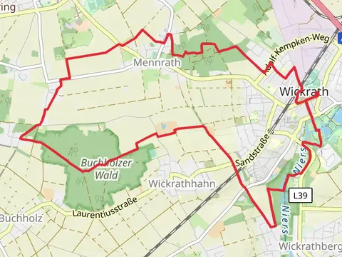 Schlossteich via Residenzweg and Wickrather Wald