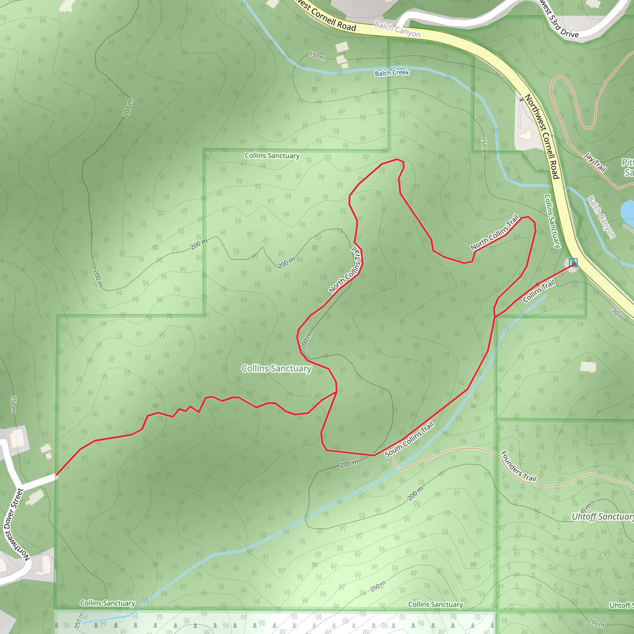 North and South Collins Loop Trail mobile static map
