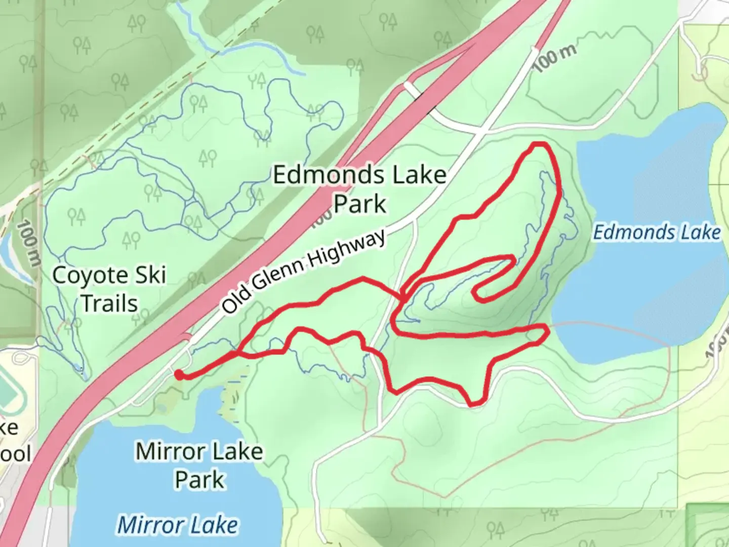 An image depicting the trail Edmonds Lake Loop and its surrounding area.