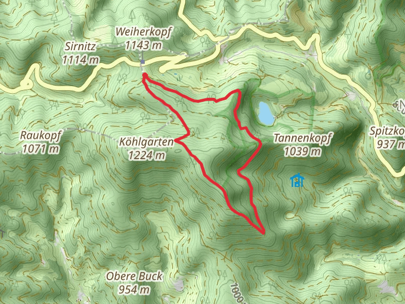 Rosswaldweg - Weiherfelsen and Jungholz