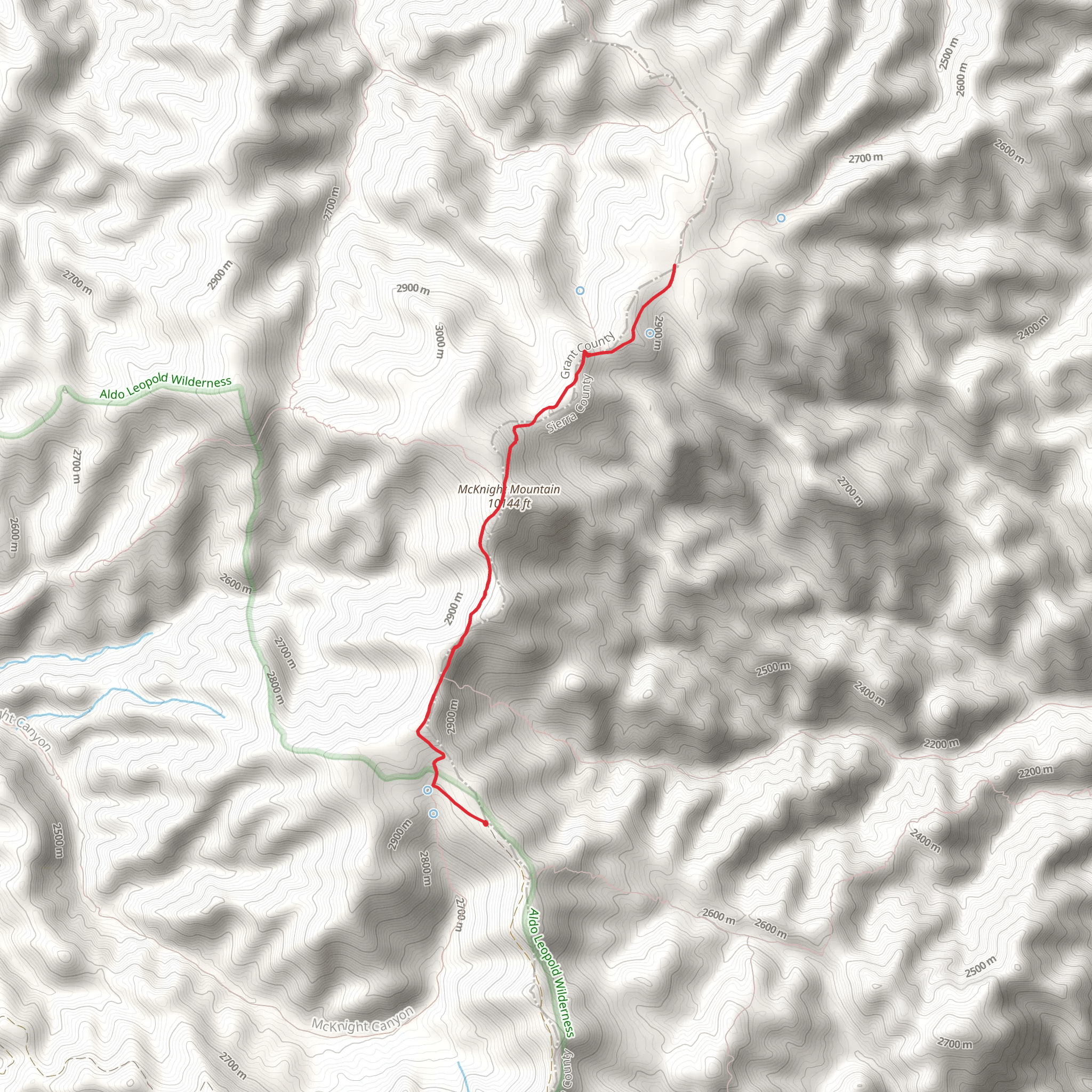 McKnight Mountain - Black Range Crest Trail mobile static map