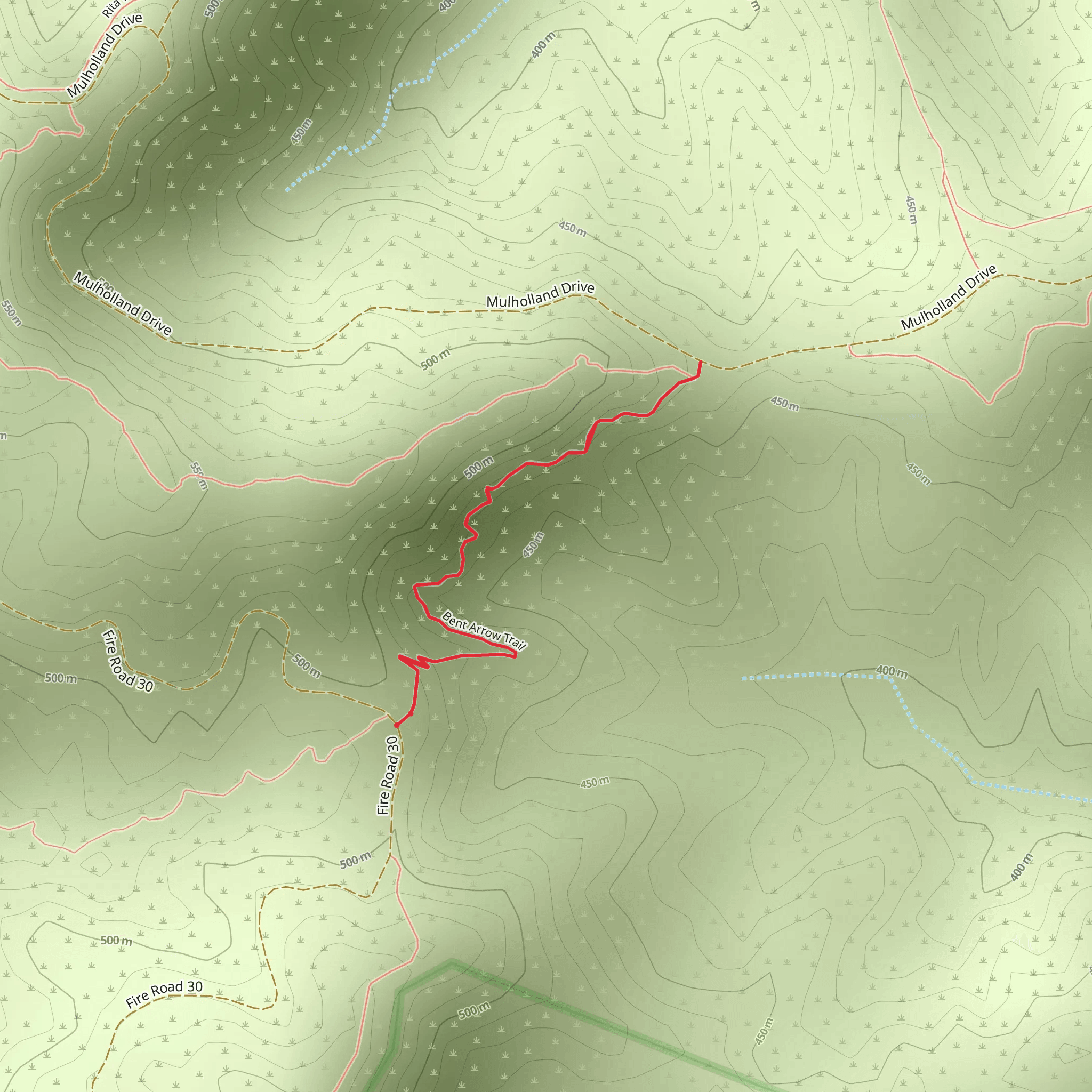 Bent Arrow Trail mobile static map