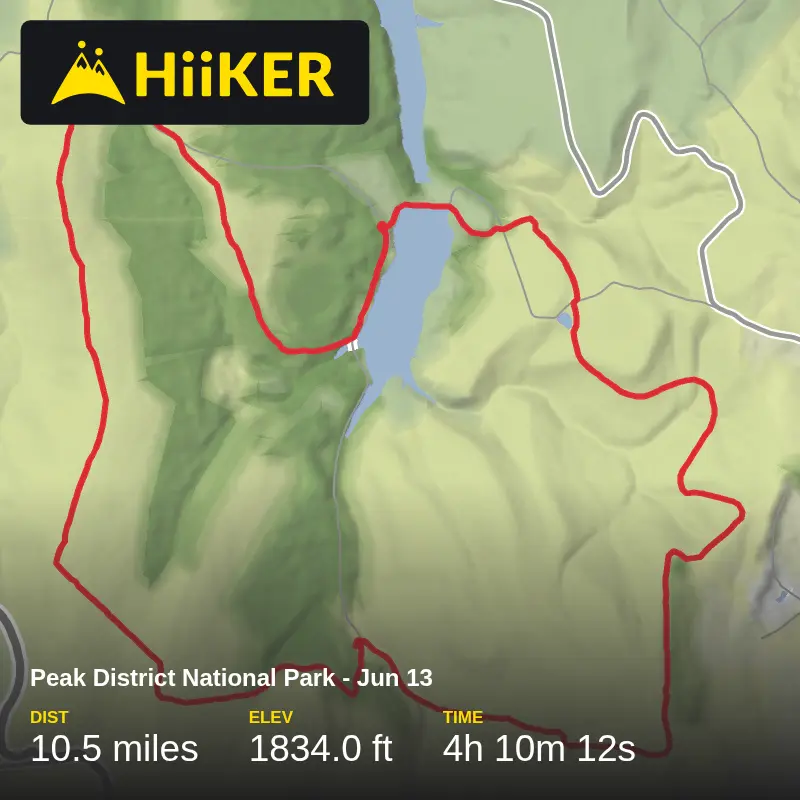 A map preview of the recording Peak District National Park - Jun 13.
