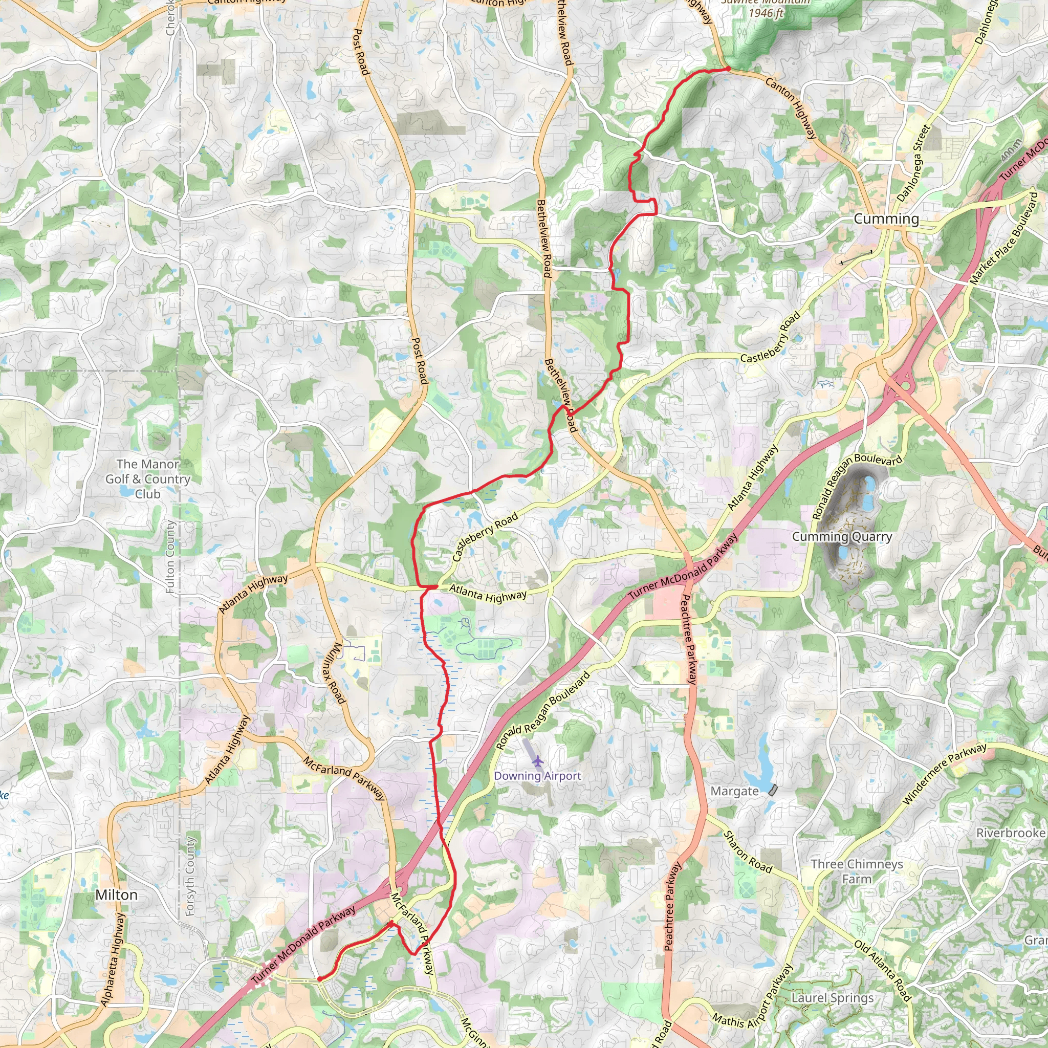Big Creek Greenway mobile static map