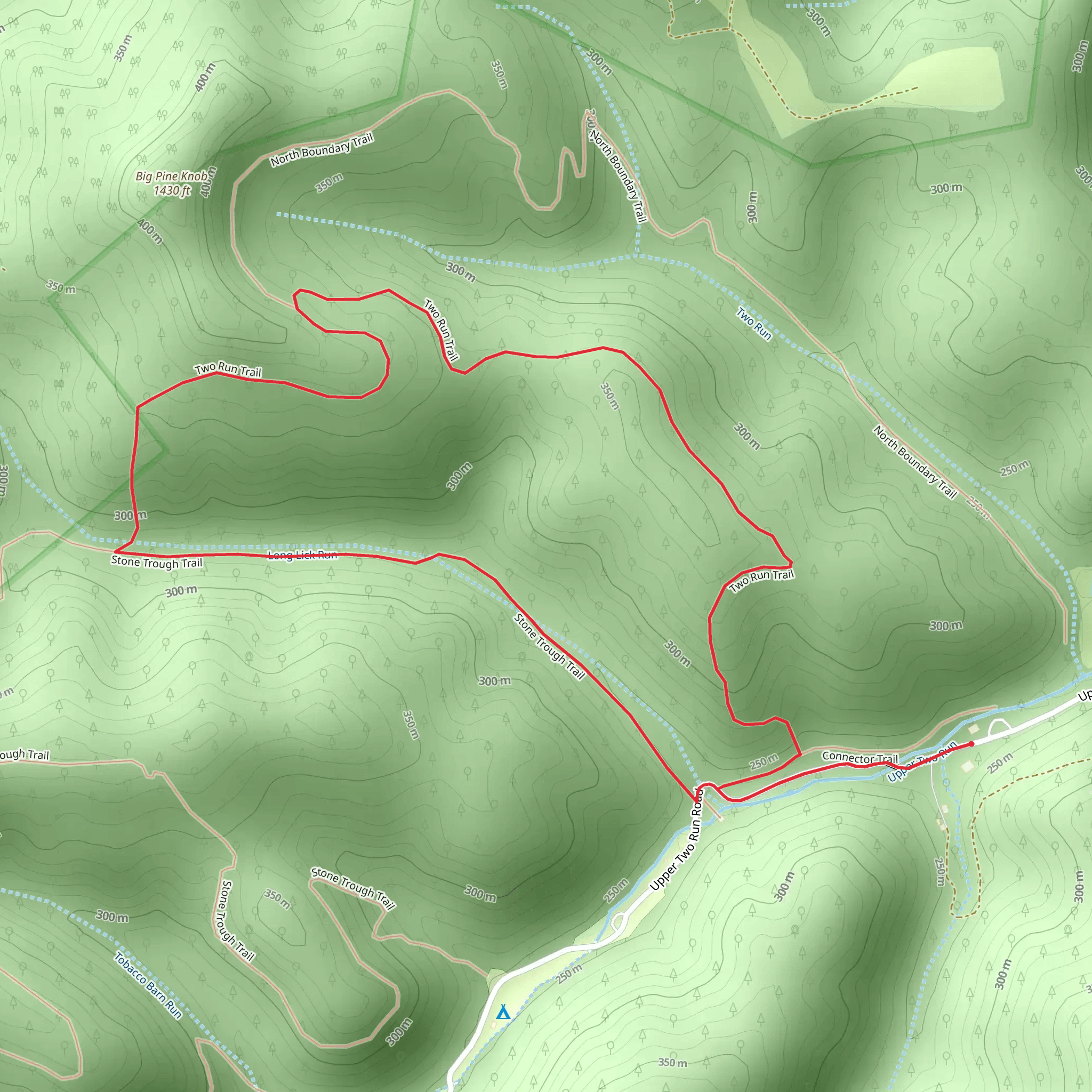Two Run - Stone Trough Loop Trail mobile static map