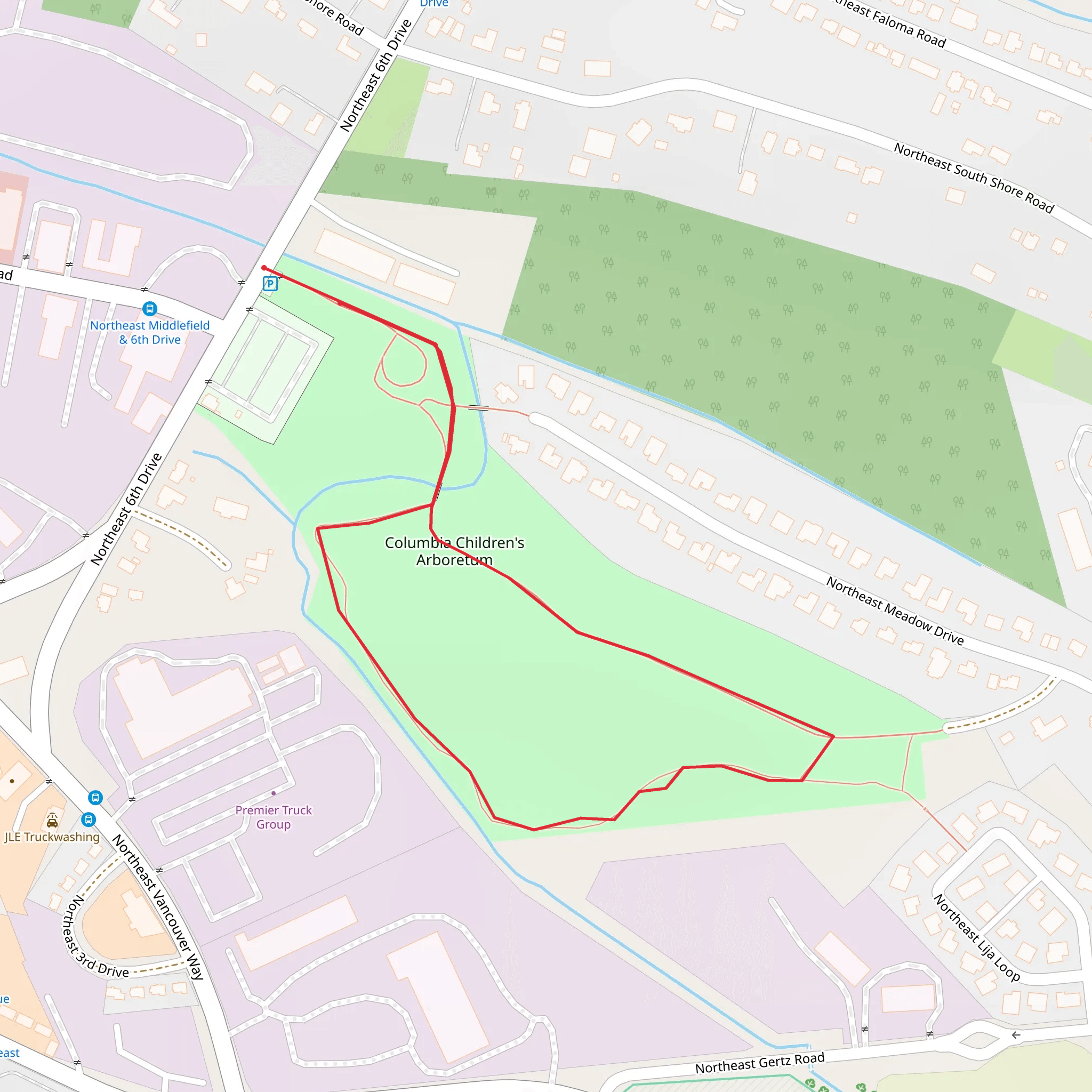 Columbia Children's Arboretum Loop mobile static map