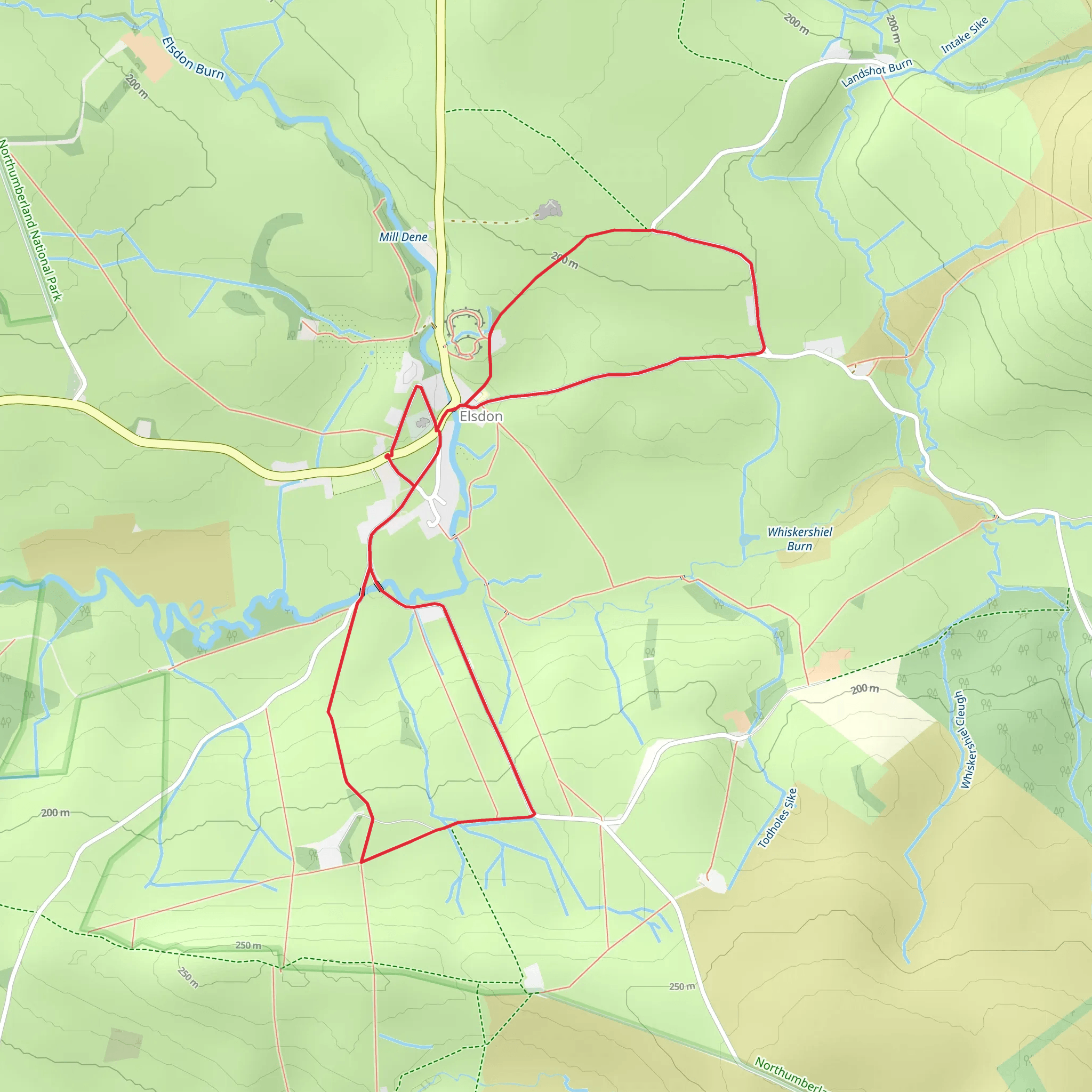 Elsdon and the Mote Hills mobile static map