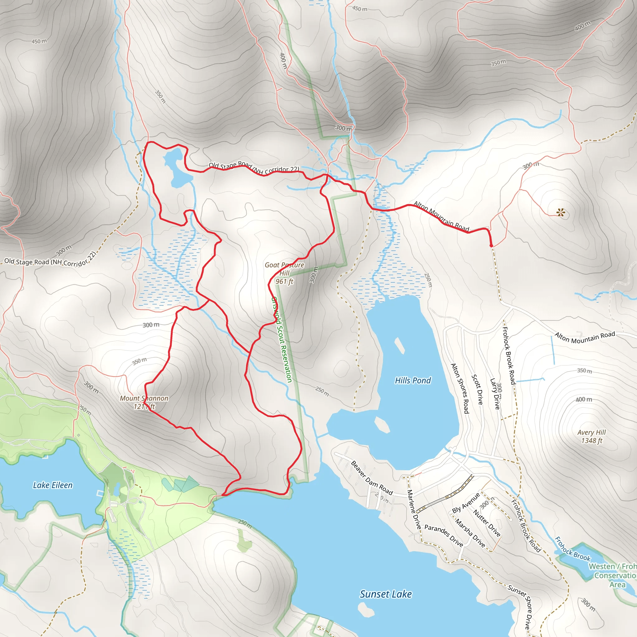 Mount Shannon and Goat Pasture Hill Loop Trail mobile static map