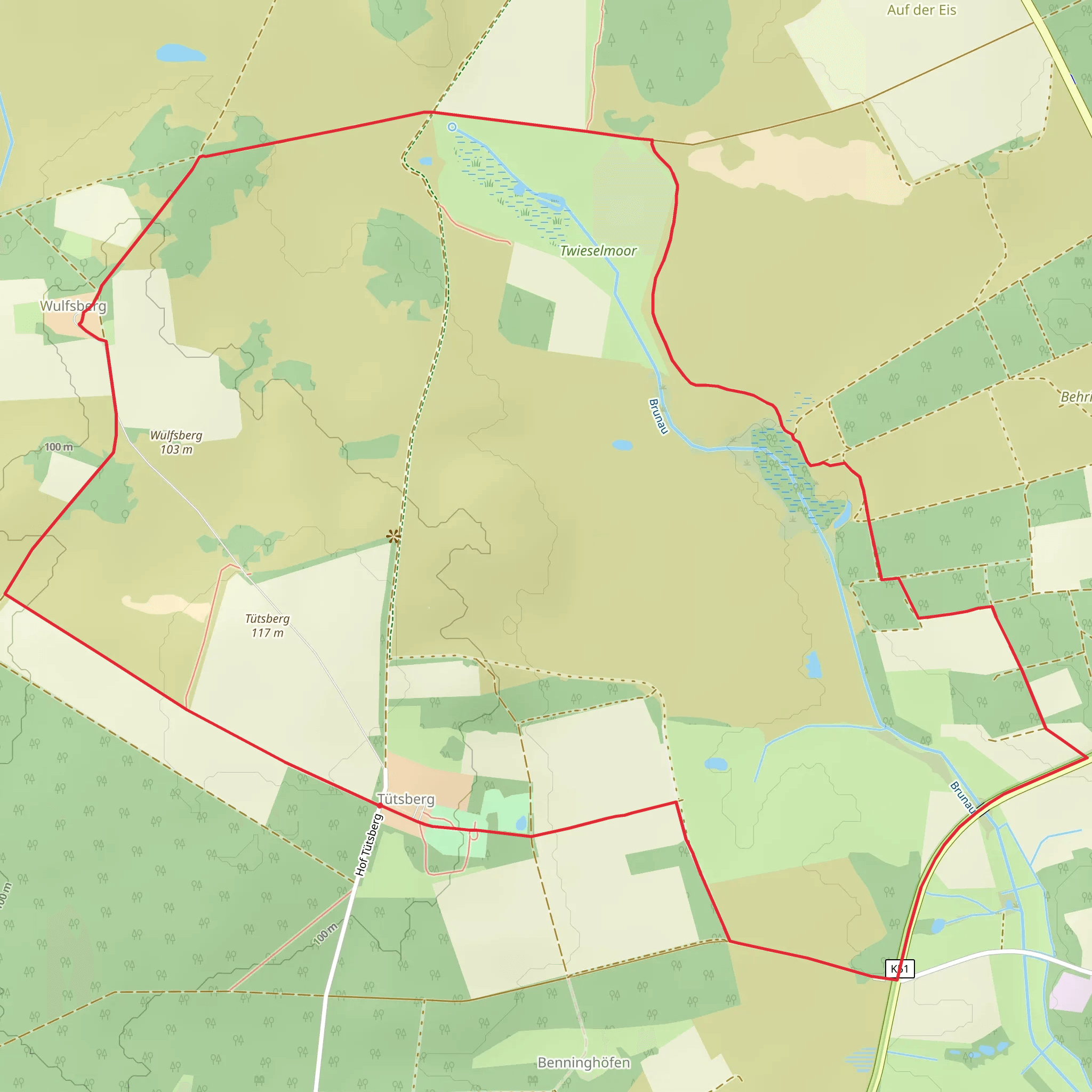 Wander- und Radweg Tuetsberg Loop mobile static map