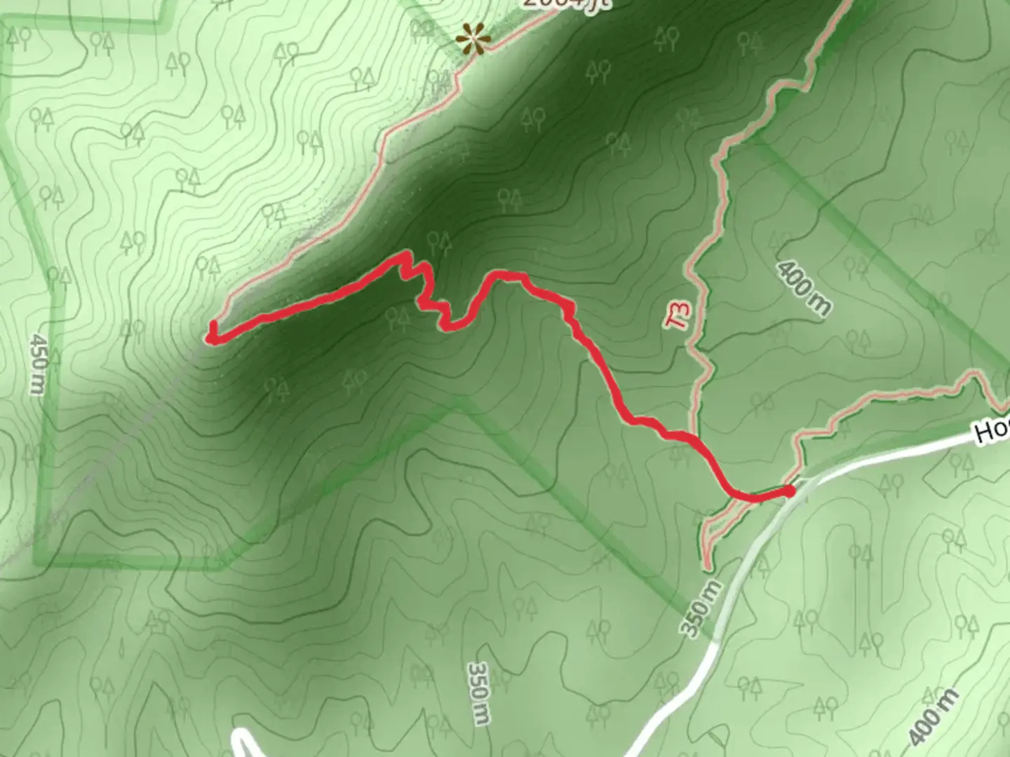 An image depicting the trail Hogskin Road and its surrounding area.