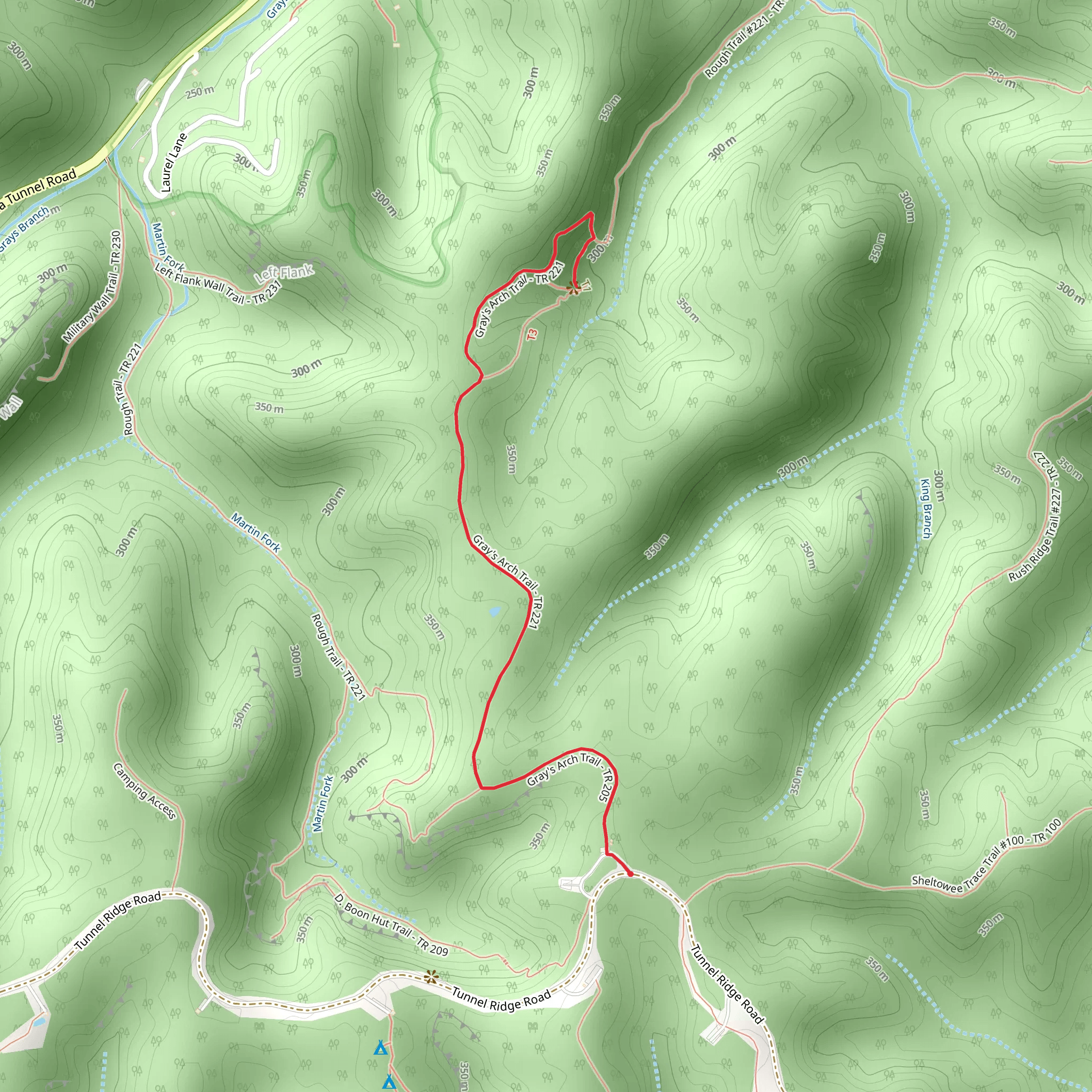 Gray's Arch Trail mobile static map