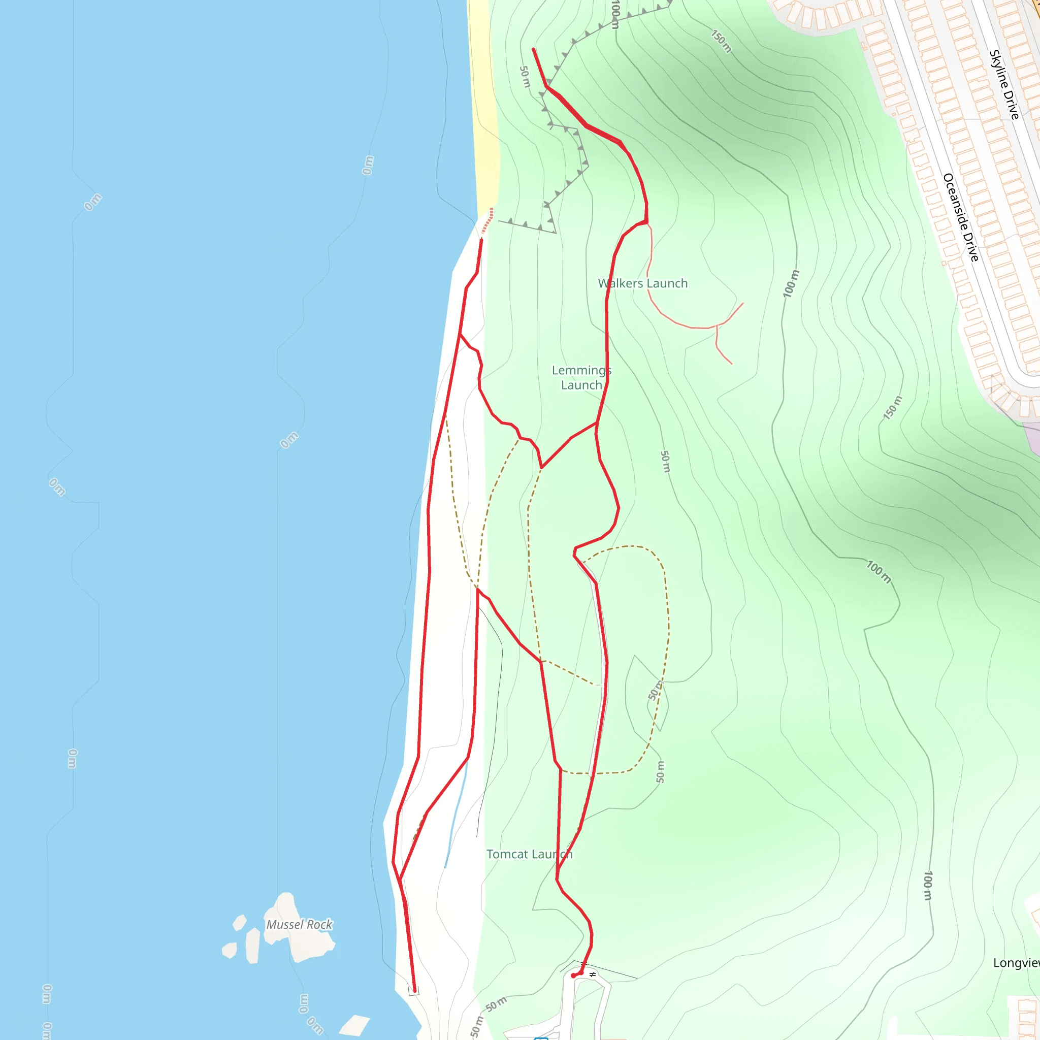 Mussel Rock City Park Loop mobile static map