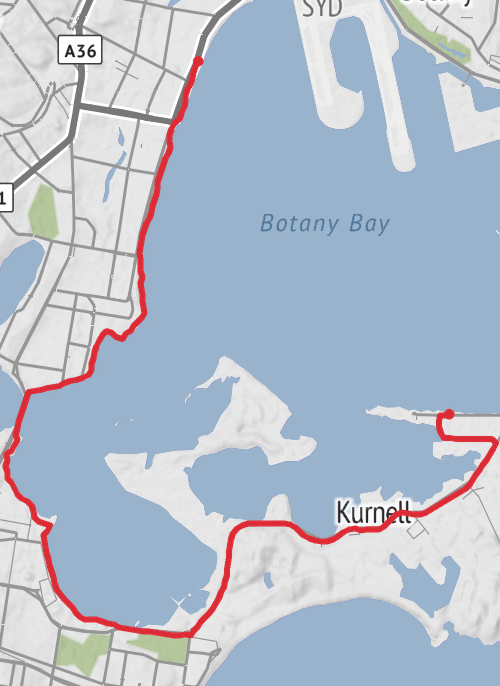 Hike on Brighton-Le-Sands - Kurnell mobile static map