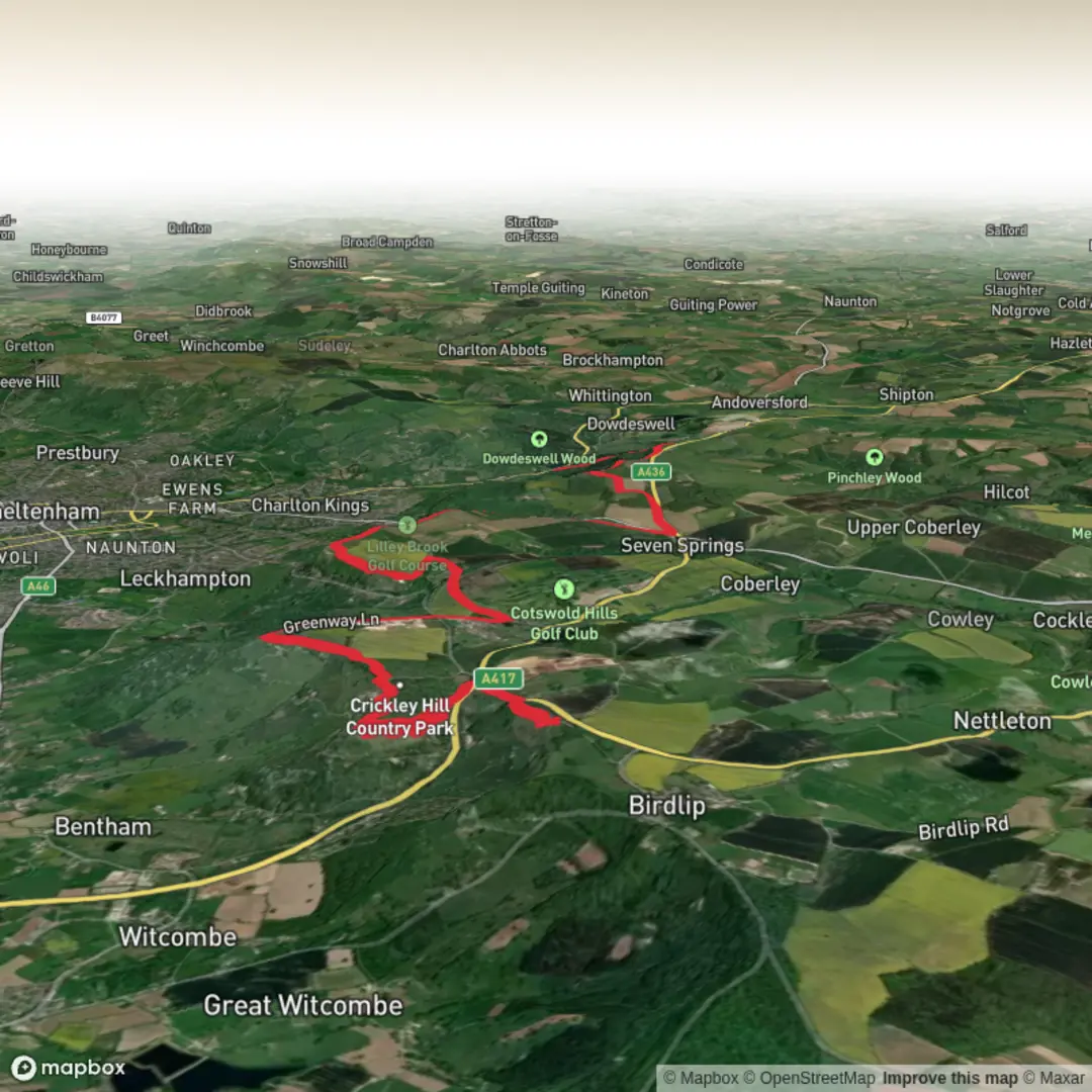 An image depicting the trail Cotswold Way 8 - Barrow Wake to Dowdeswell Reservoir and its surrounding area.