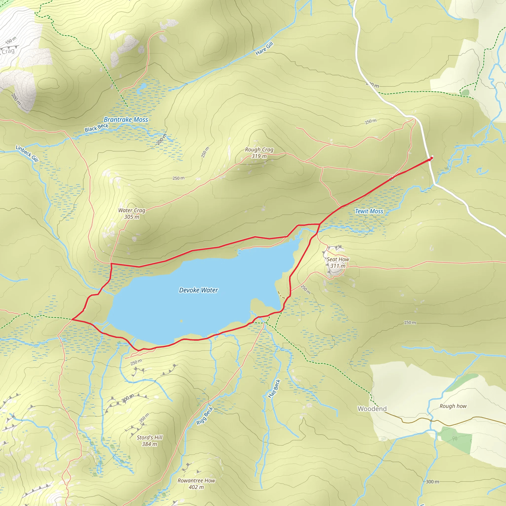 Devoke Water Loop mobile static map