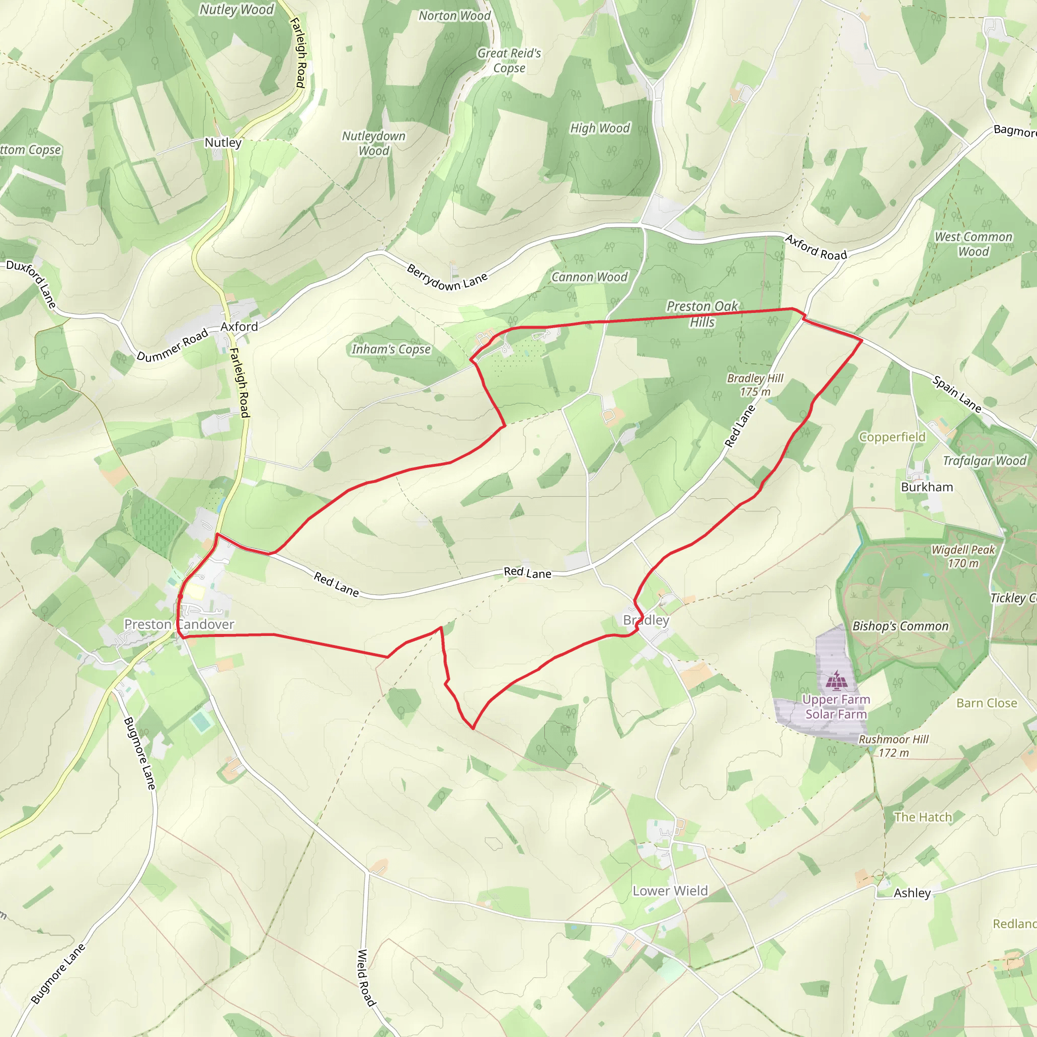 Preston Oak Hills and Three Castles Path mobile static map