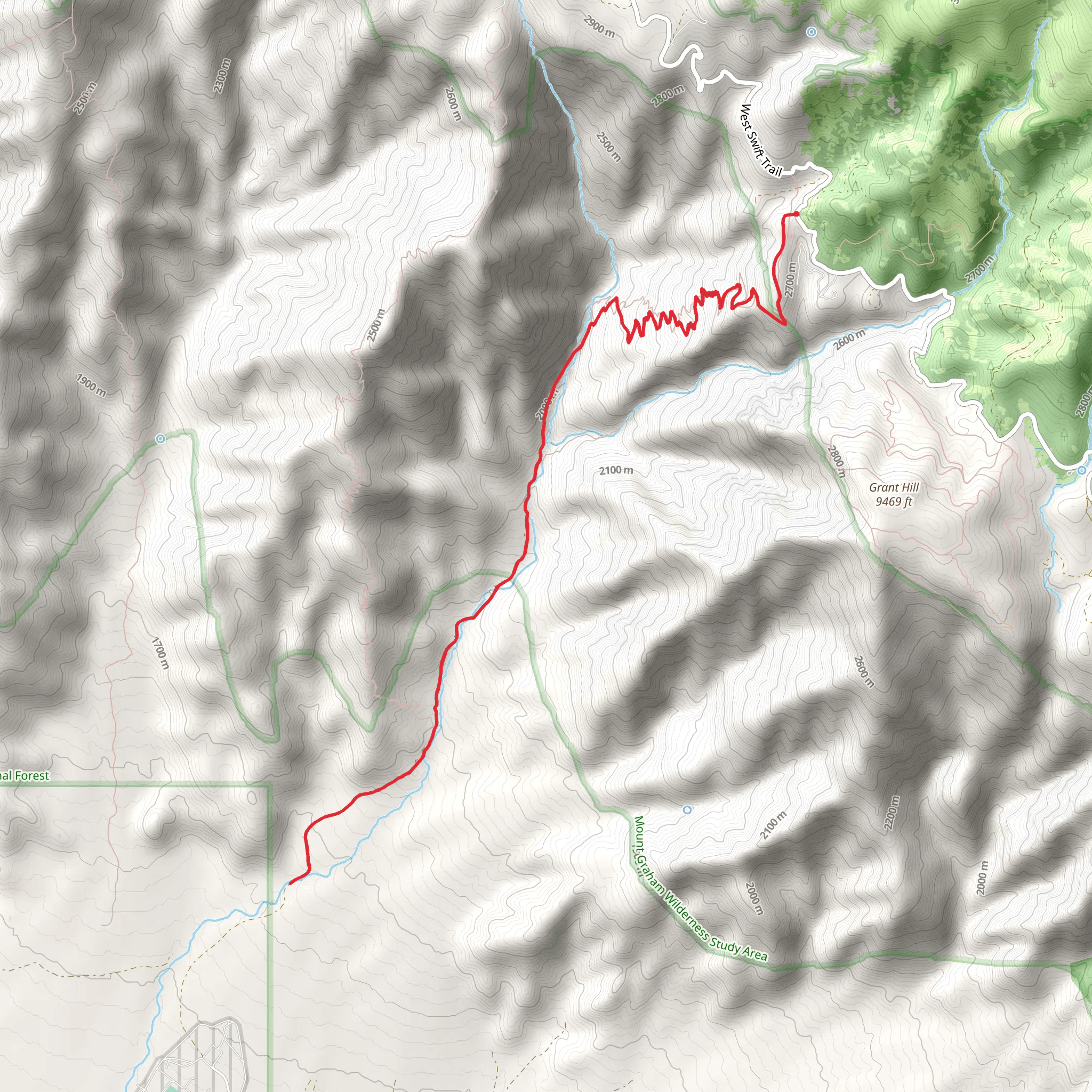 Grant Creek Trail mobile static map