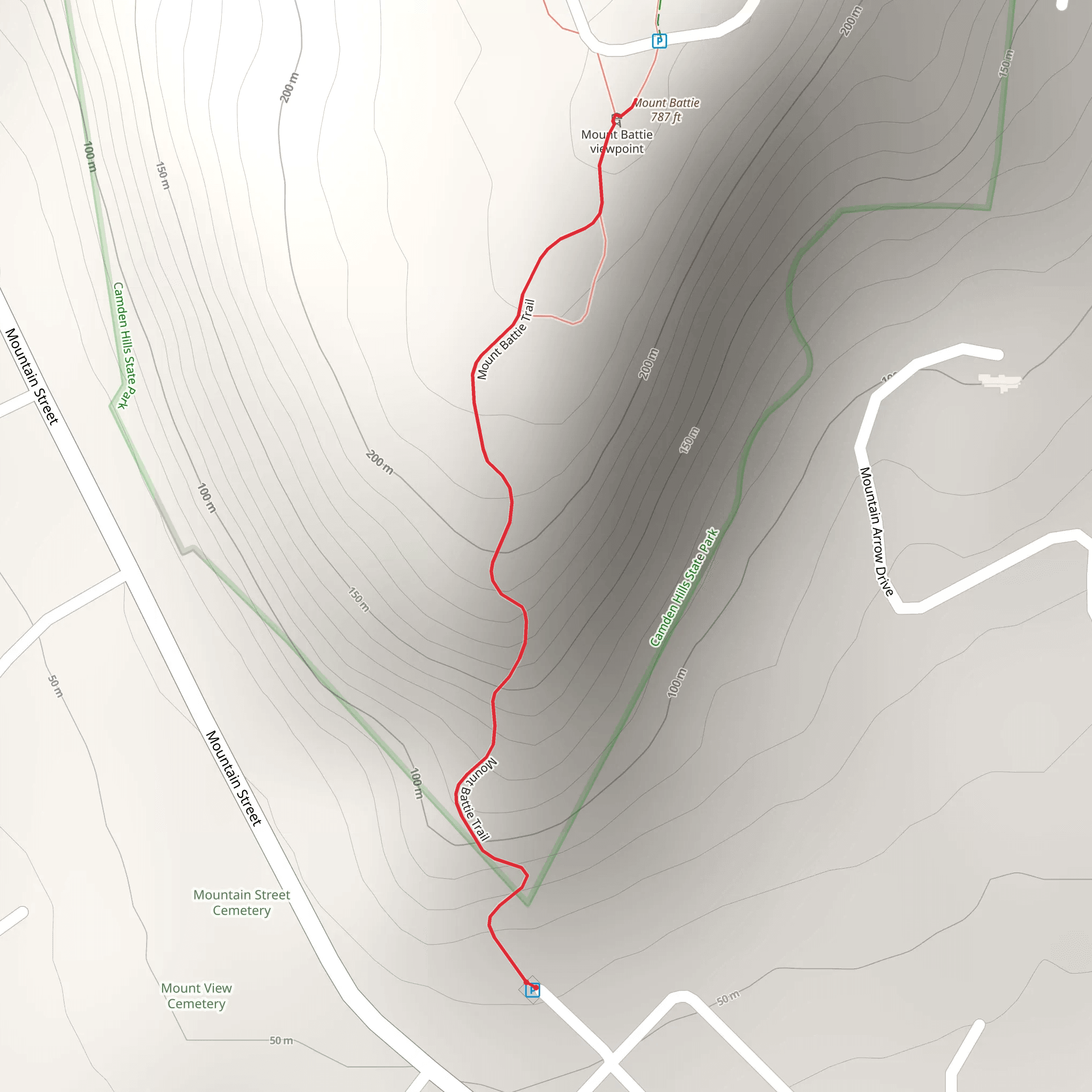 Mount Battie mobile static map
