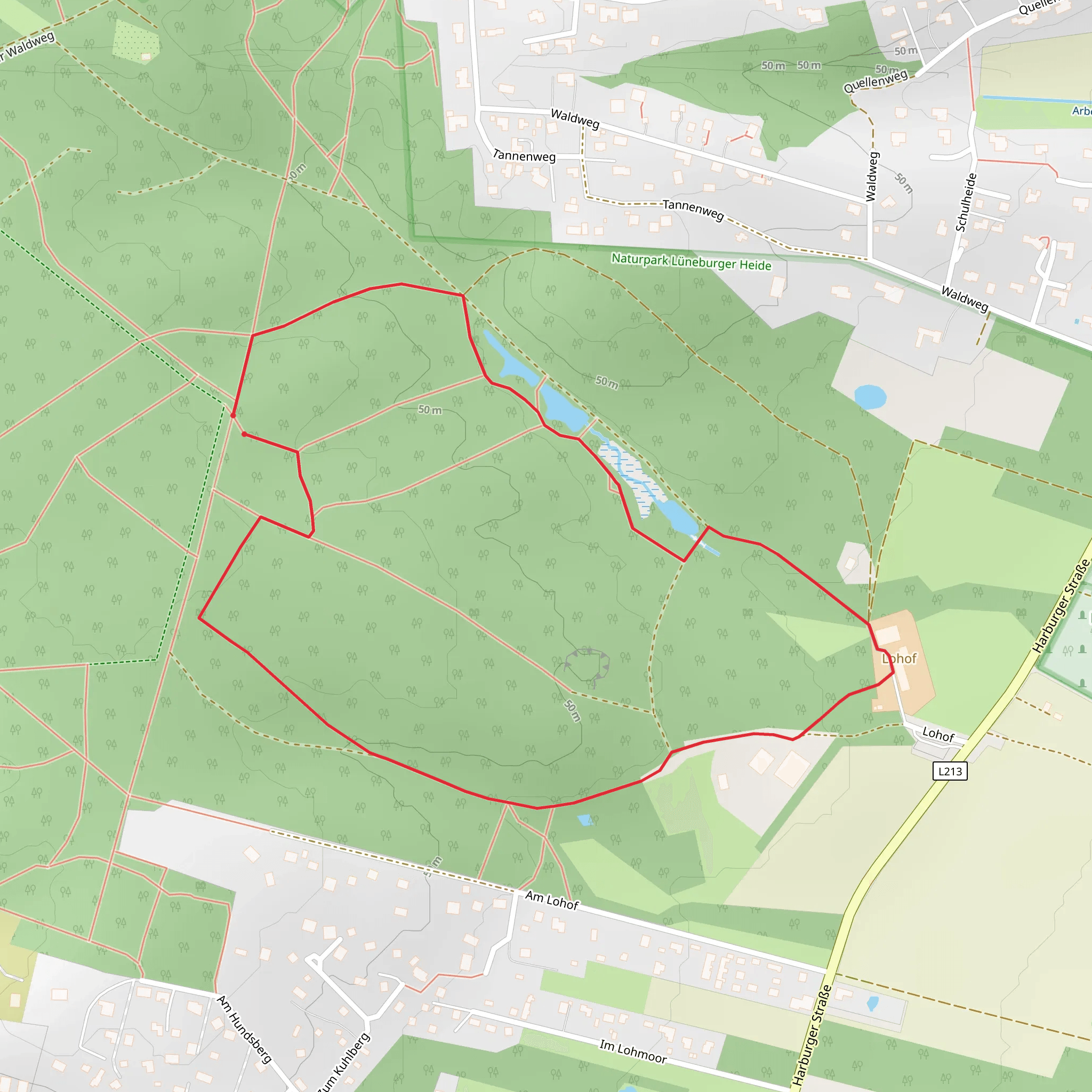 Dieverschwundene, Wassernymphen, Karpfen and Fliegenpilz Loop via Marchenwanderweg mobile static map