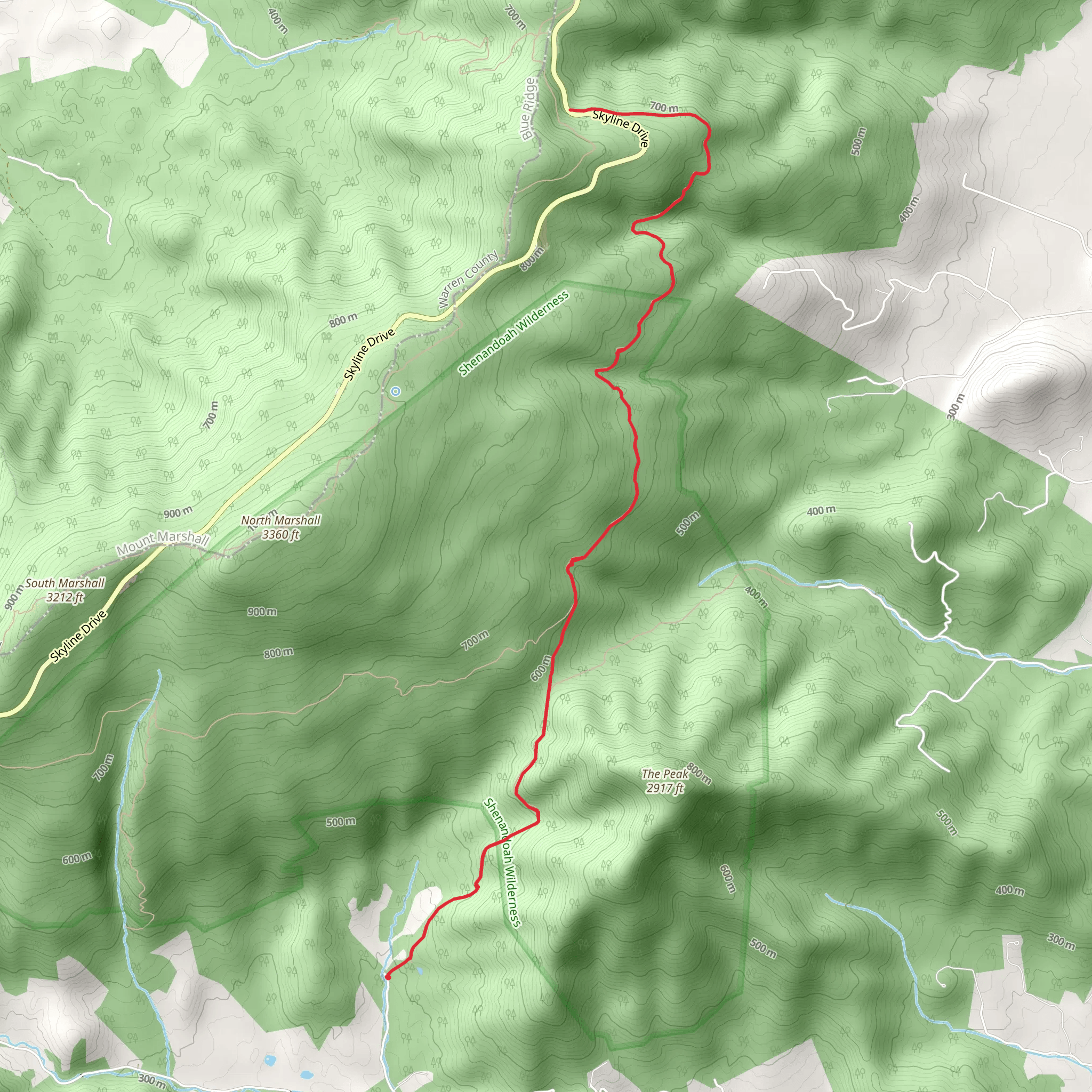Mount Marshall Road mobile static map