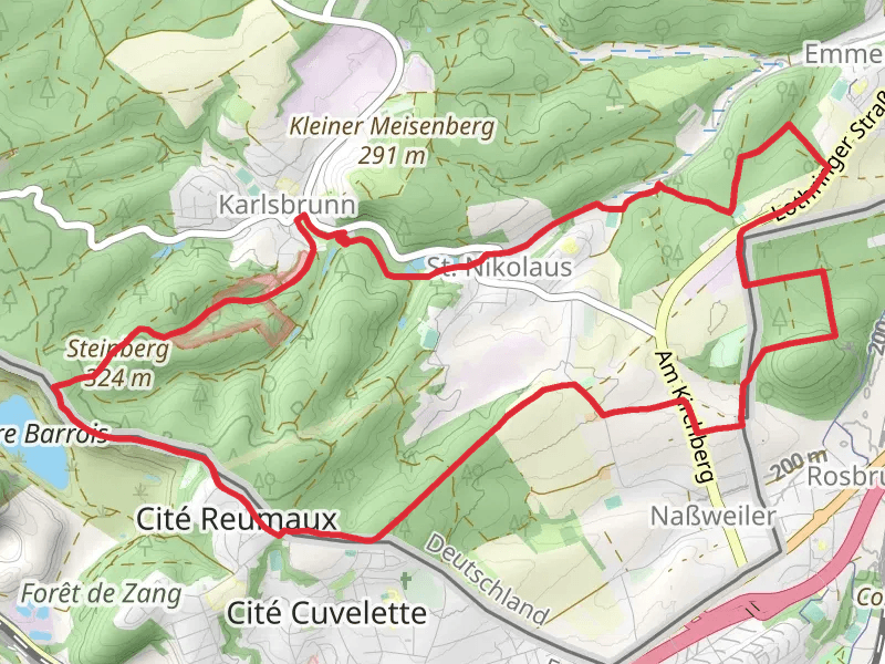 St Nikolaus Weiher via Warndt Wald Weg and Circuit de la Rosselle