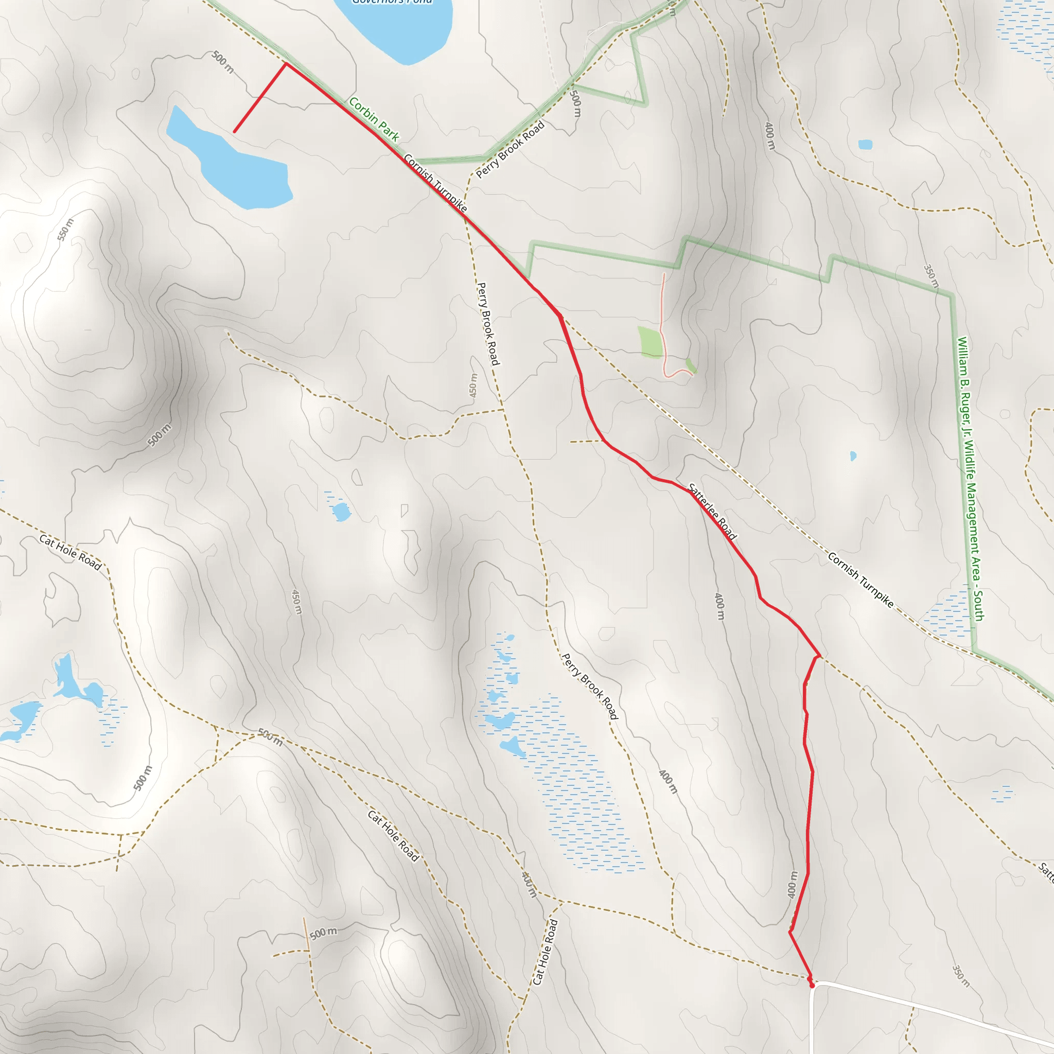 Chapin Pond via Kimball Brook mobile static map