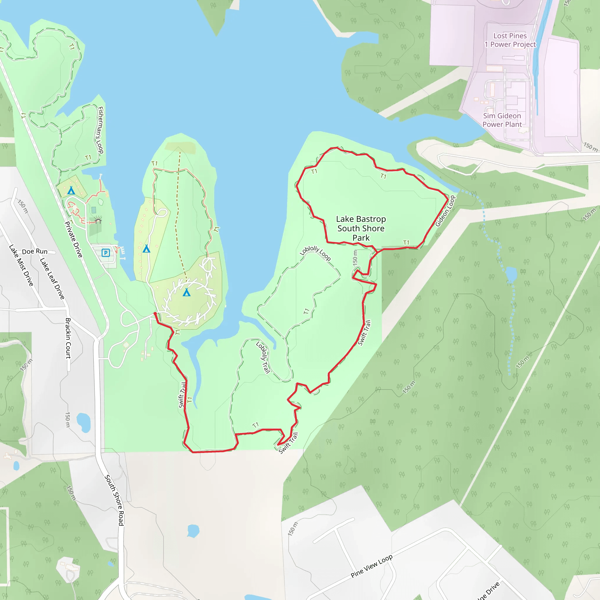 Gideon Loop via Swift Trail mobile static map